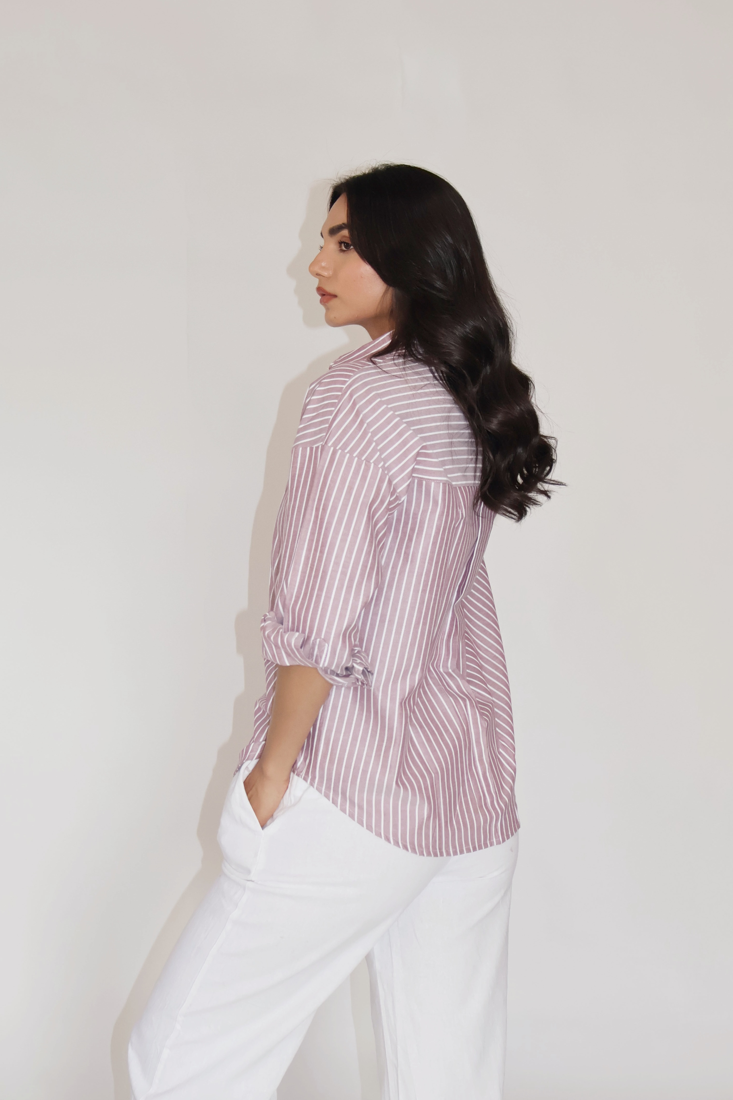 Brown Striped Oversized Shirt – CANVA