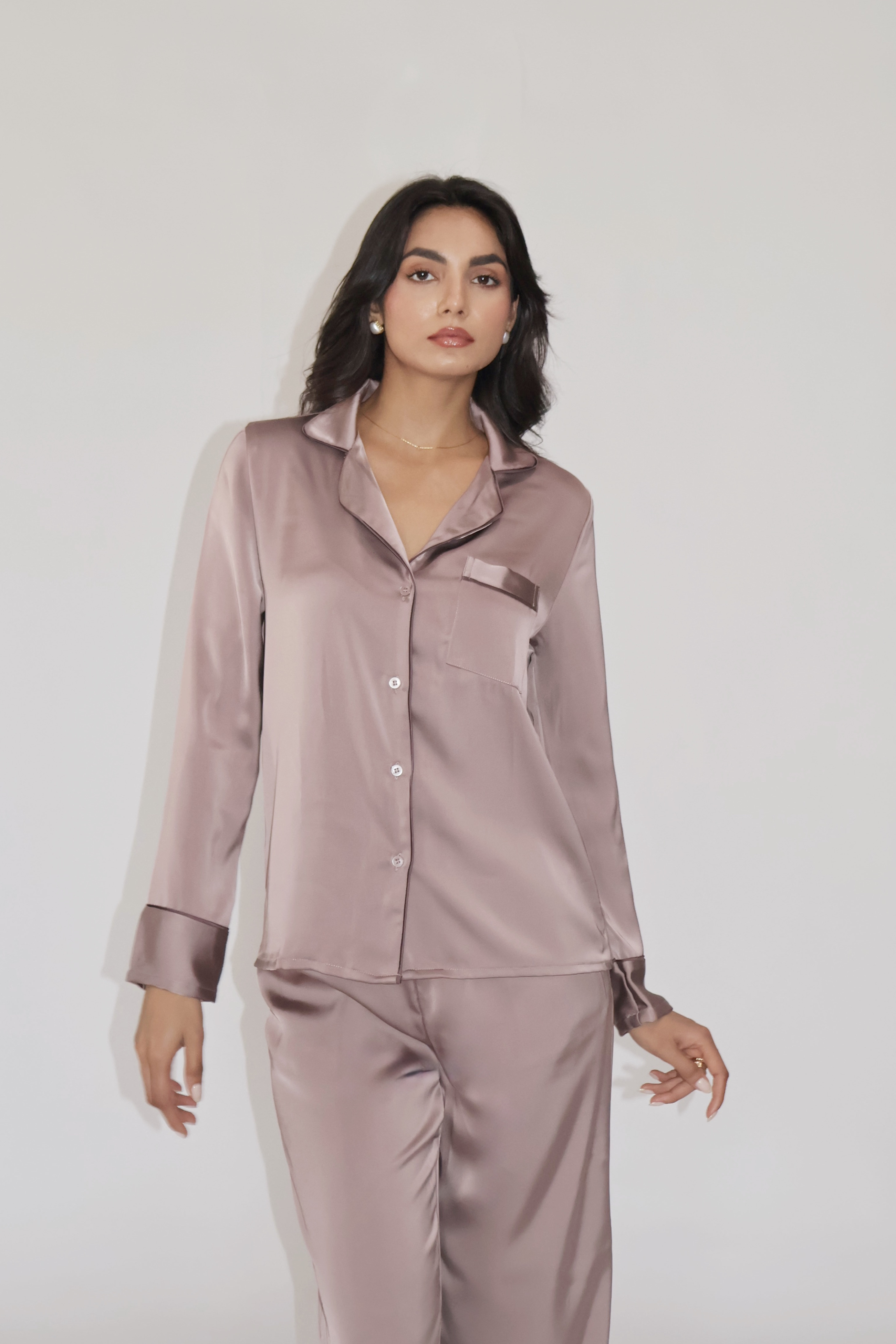 PEARL SILK PJ SET - (Coco)
