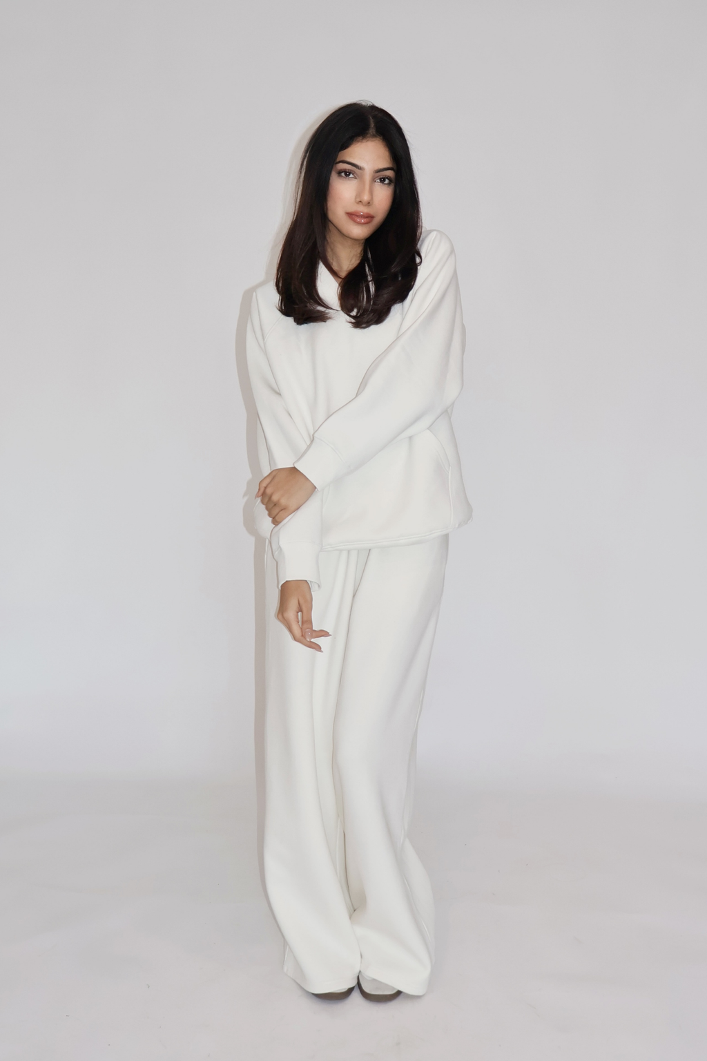 HOODIE CO-ORD SET - (White)