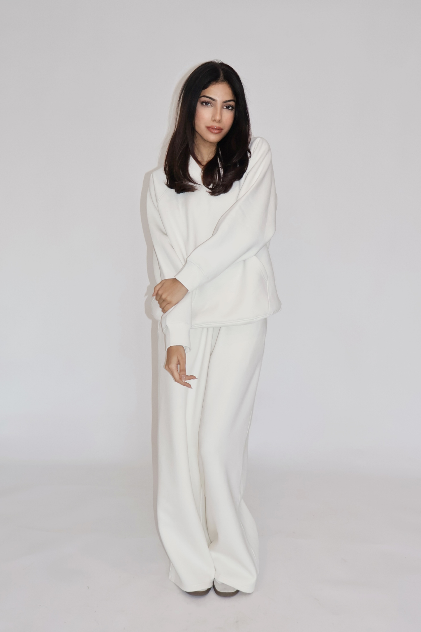 HOODIE CO-ORD SET - (White)