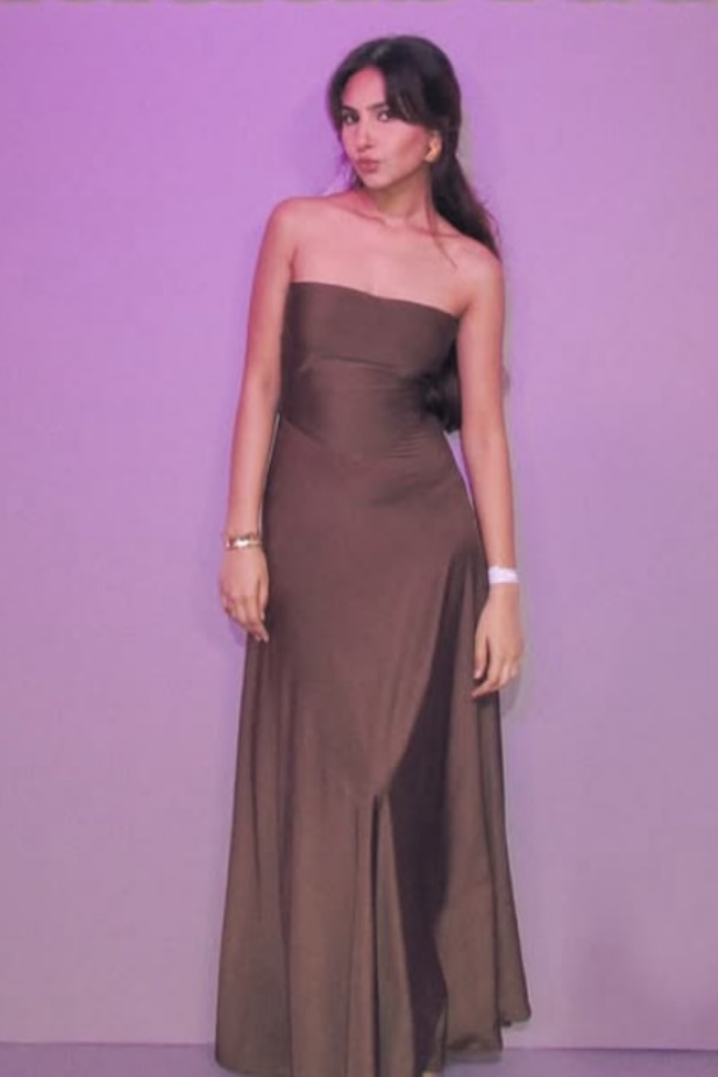 Sheena in Brown Flare Tube Dress - Flow Dress (Coco)