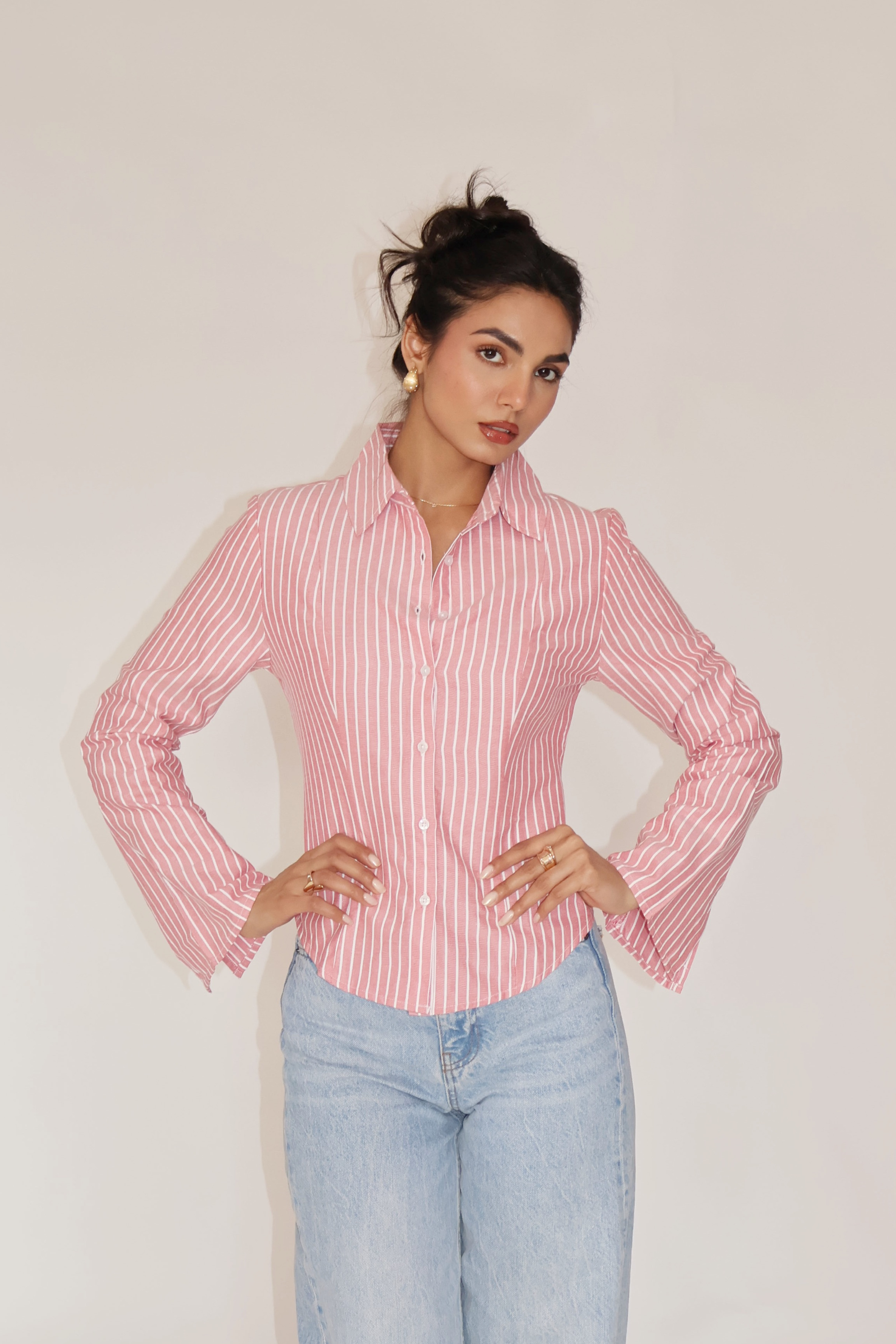 Red Striped Fitted Shirt – IRIS