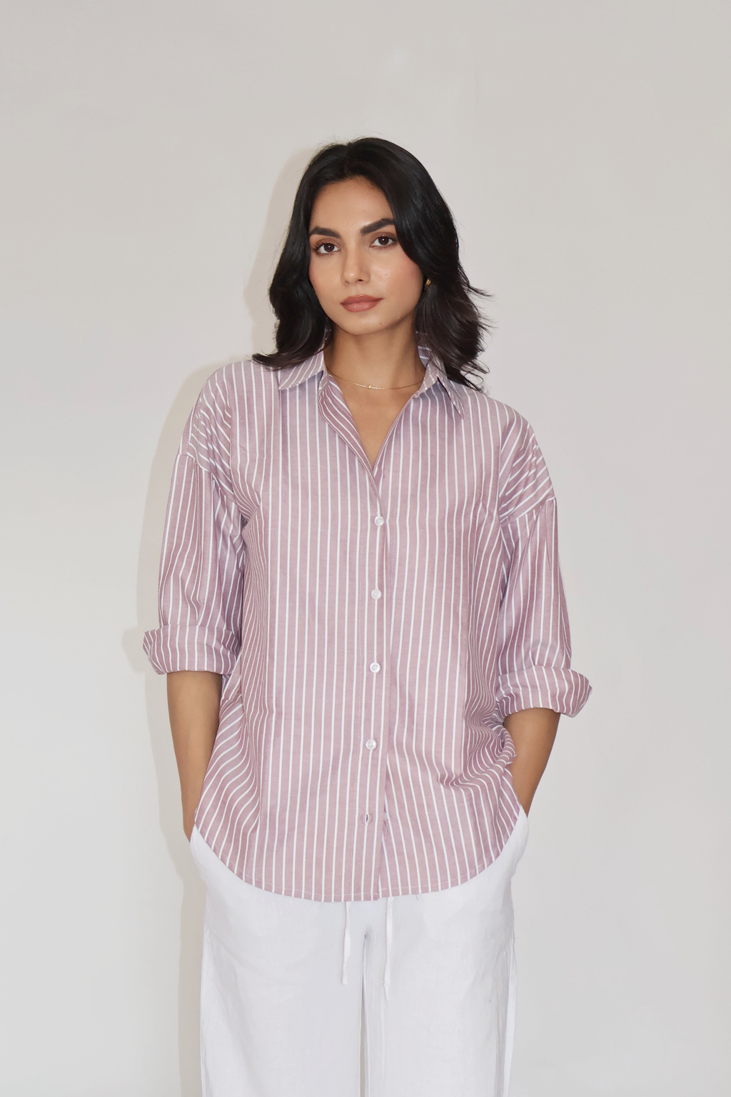 Brown Striped Oversized Shirt – CANVA