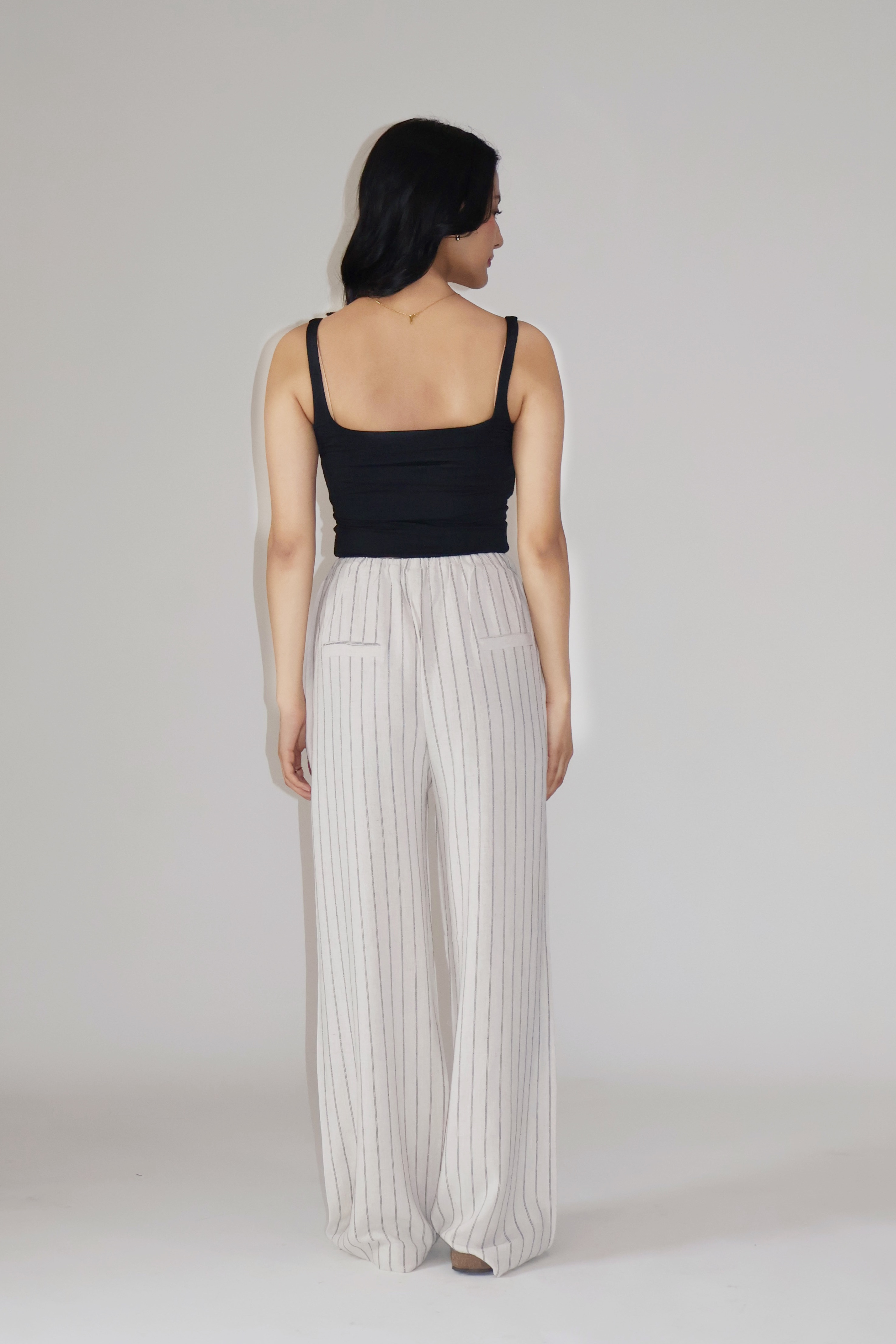 CLAY STRIPED PANTS - (Off white)