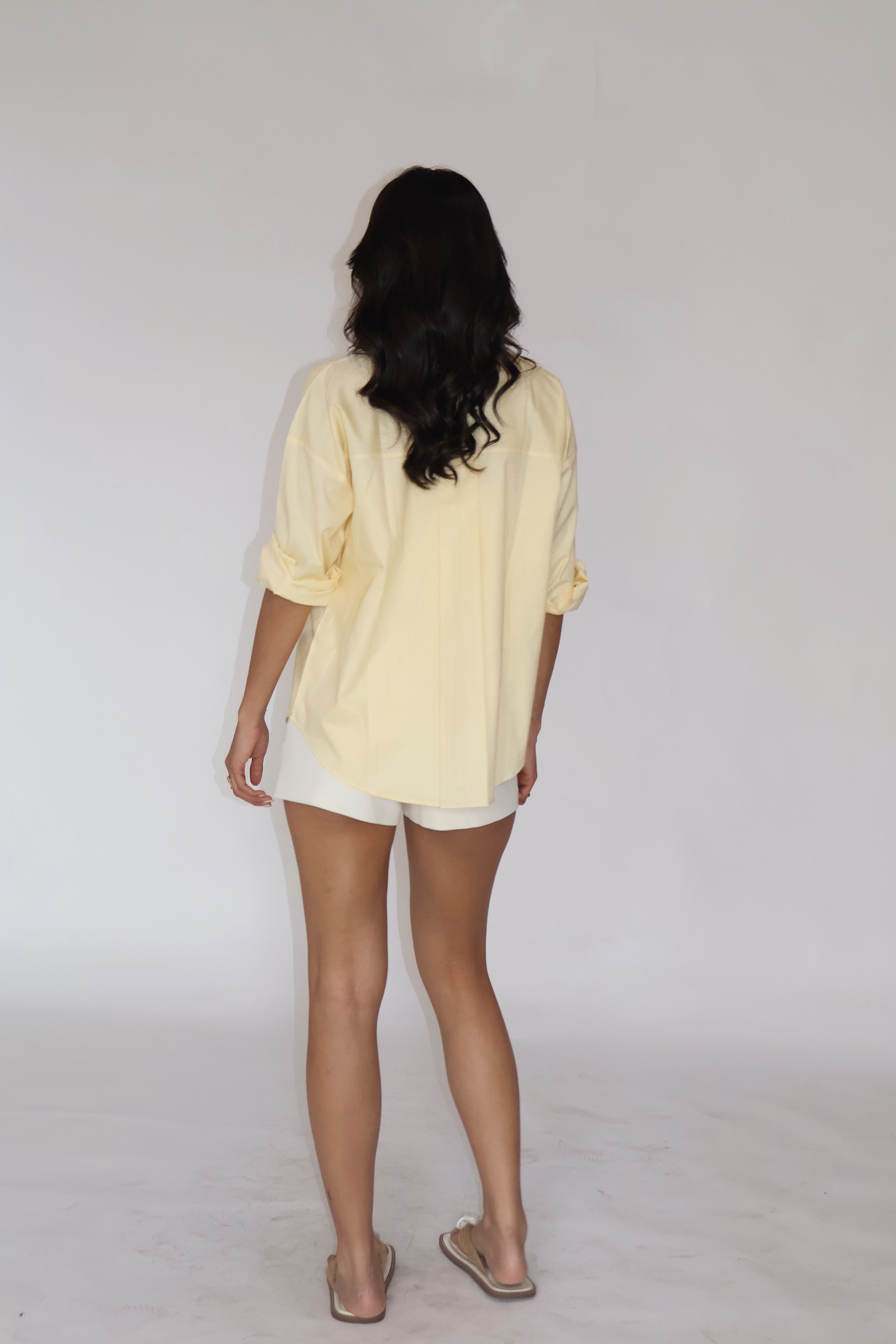 Butter Yellow Solid Oversized Shirt – BREEZE