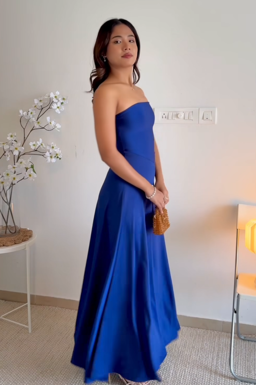 Unnati in Blue Flare Tube Dress - Flow Dress (Navy)