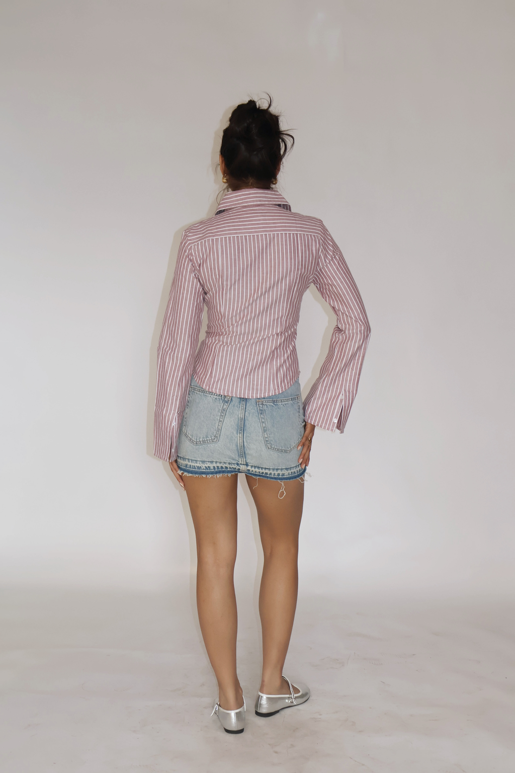 Brown Striped Fitted Shirt – IRIS