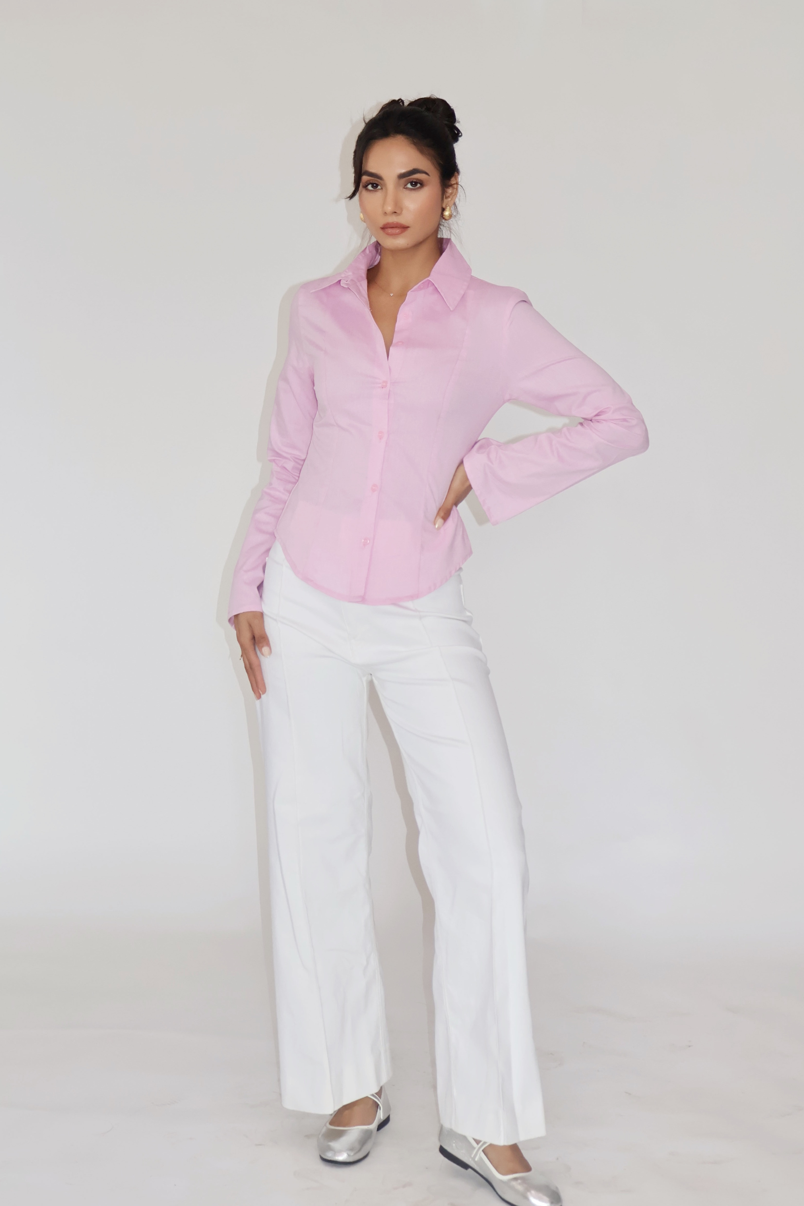 MOON Fitted Shirt – Pink