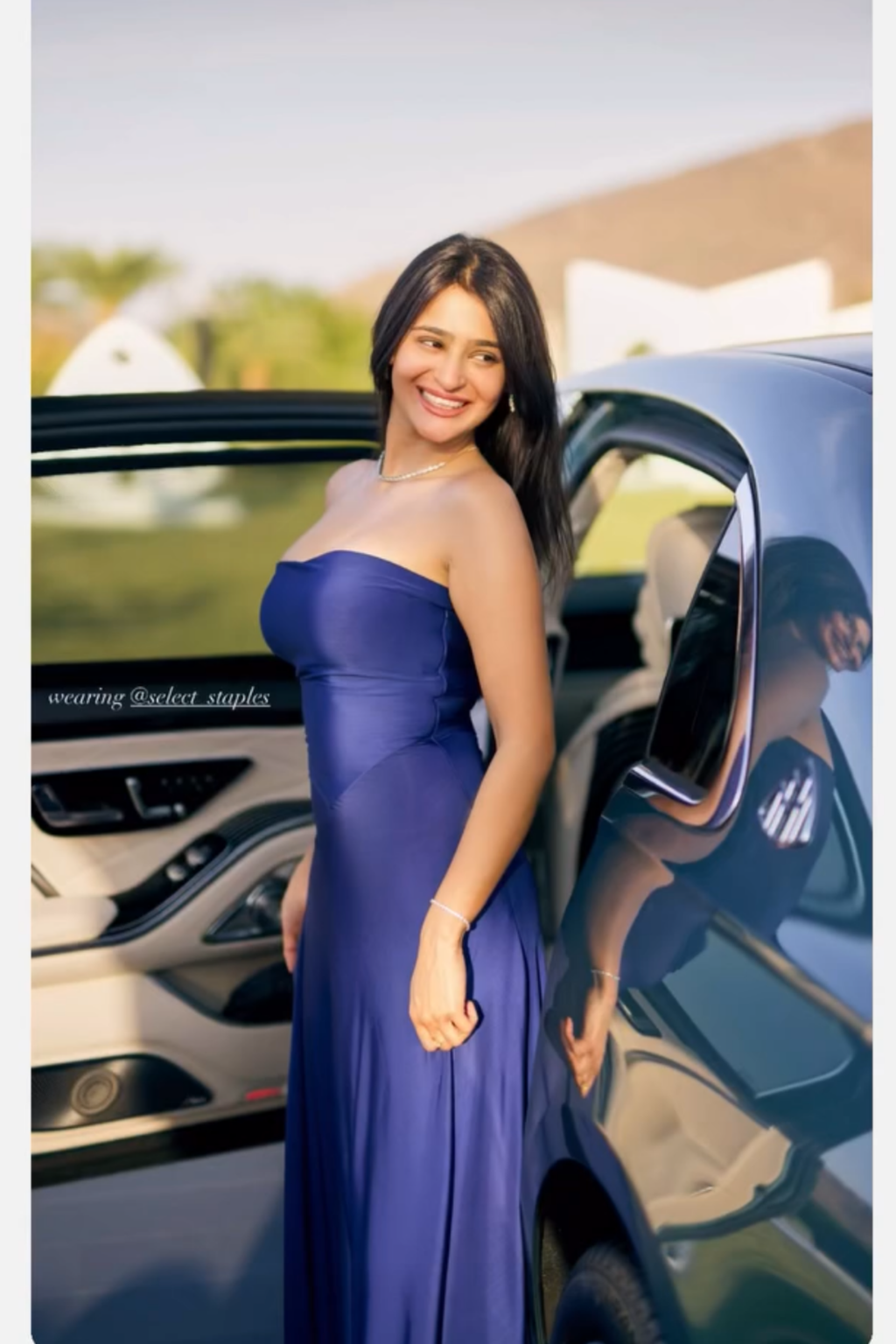 Unnati in Blue Flare Tube Dress - Flow Dress (Navy)