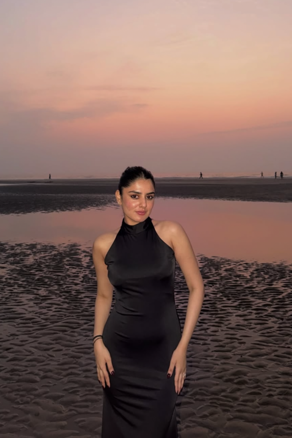 Nishtha in Black Long Halter Neck Maxi Dress - Ether Dress (Onyx)