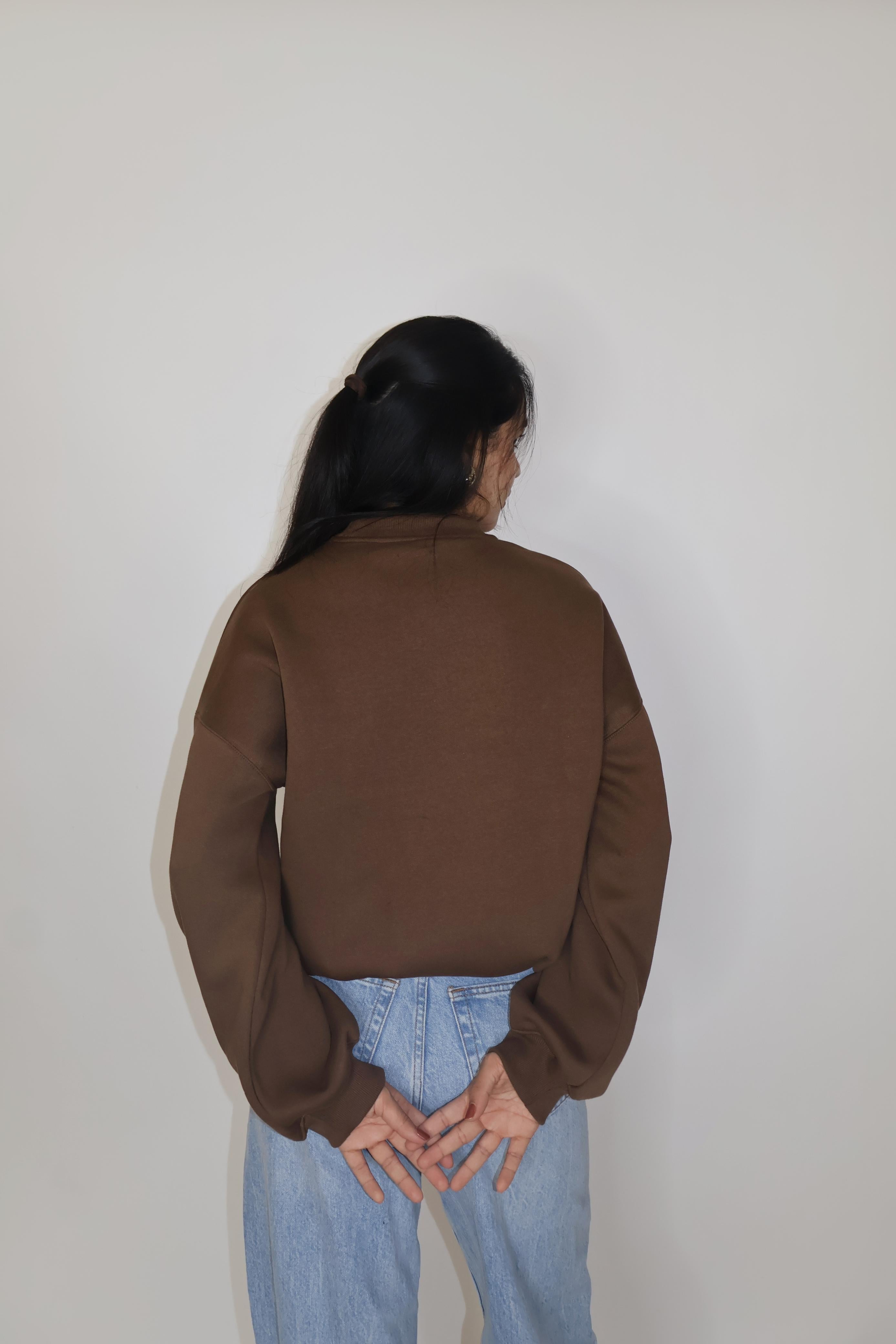 Brown Crewneck Sweatshirt - Butter Soft Crewneck (Coco)