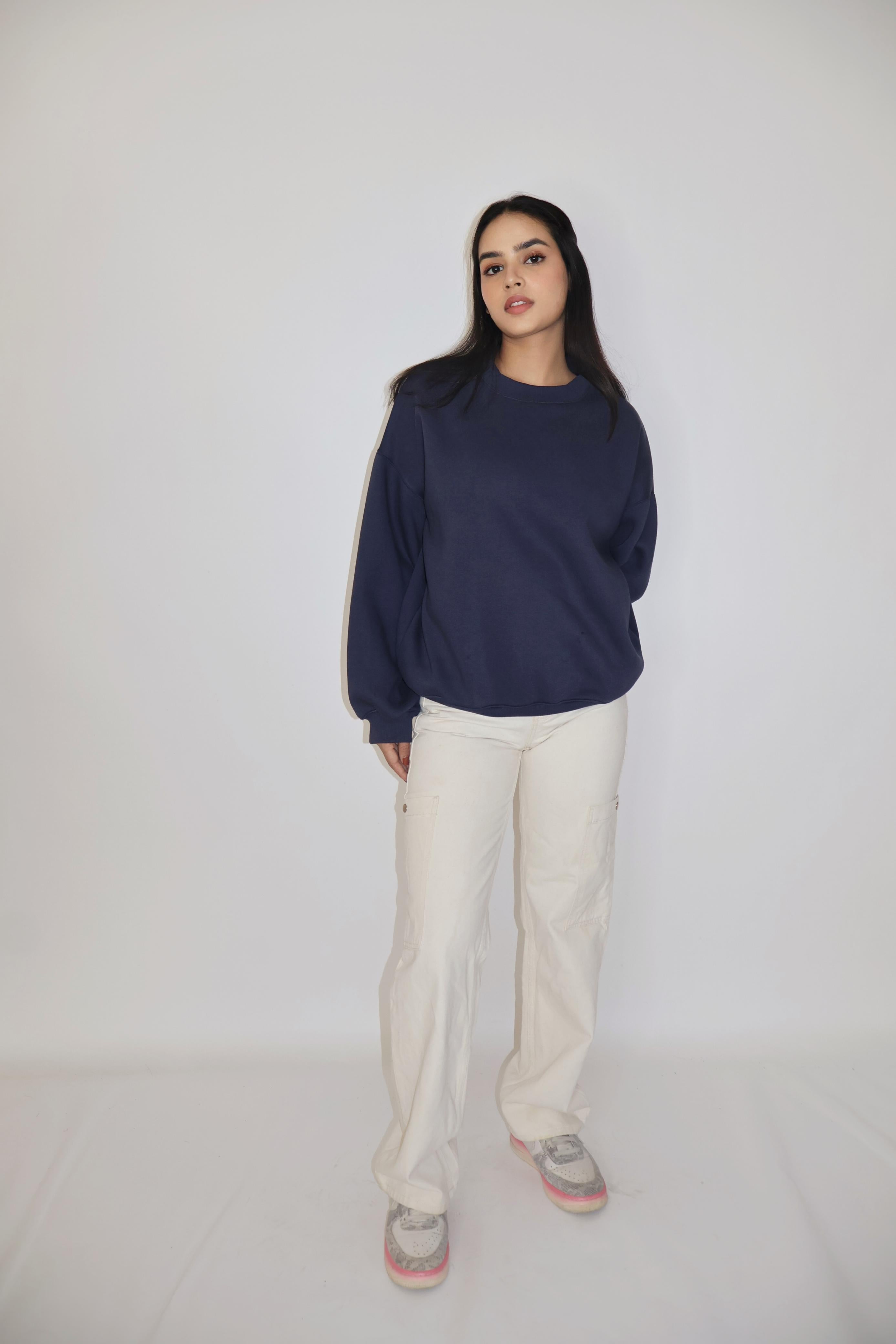 Blue Crewneck Sweatshirt - Butter Soft Crewneck (Navy)