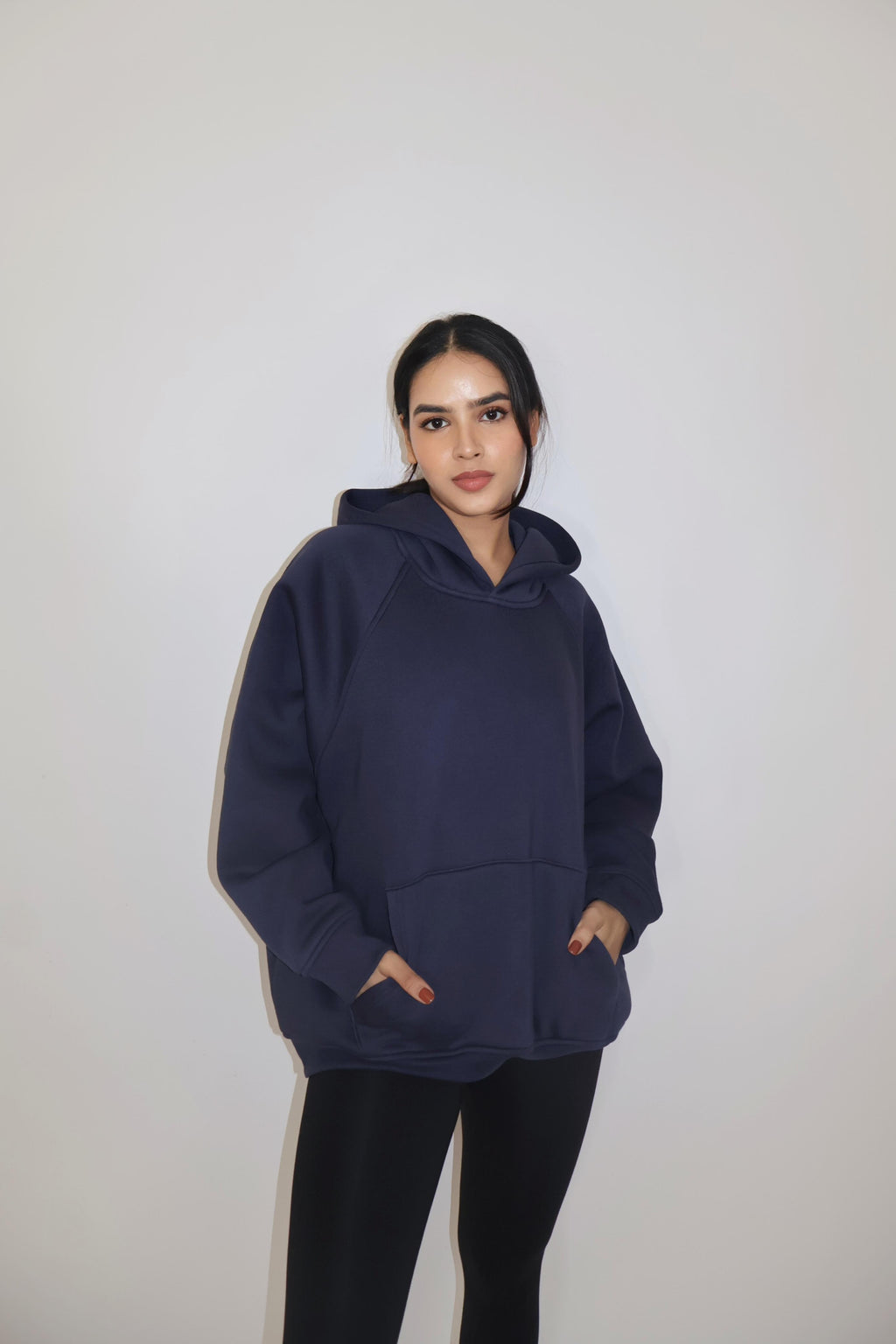 Urja in navy oversized hoodie