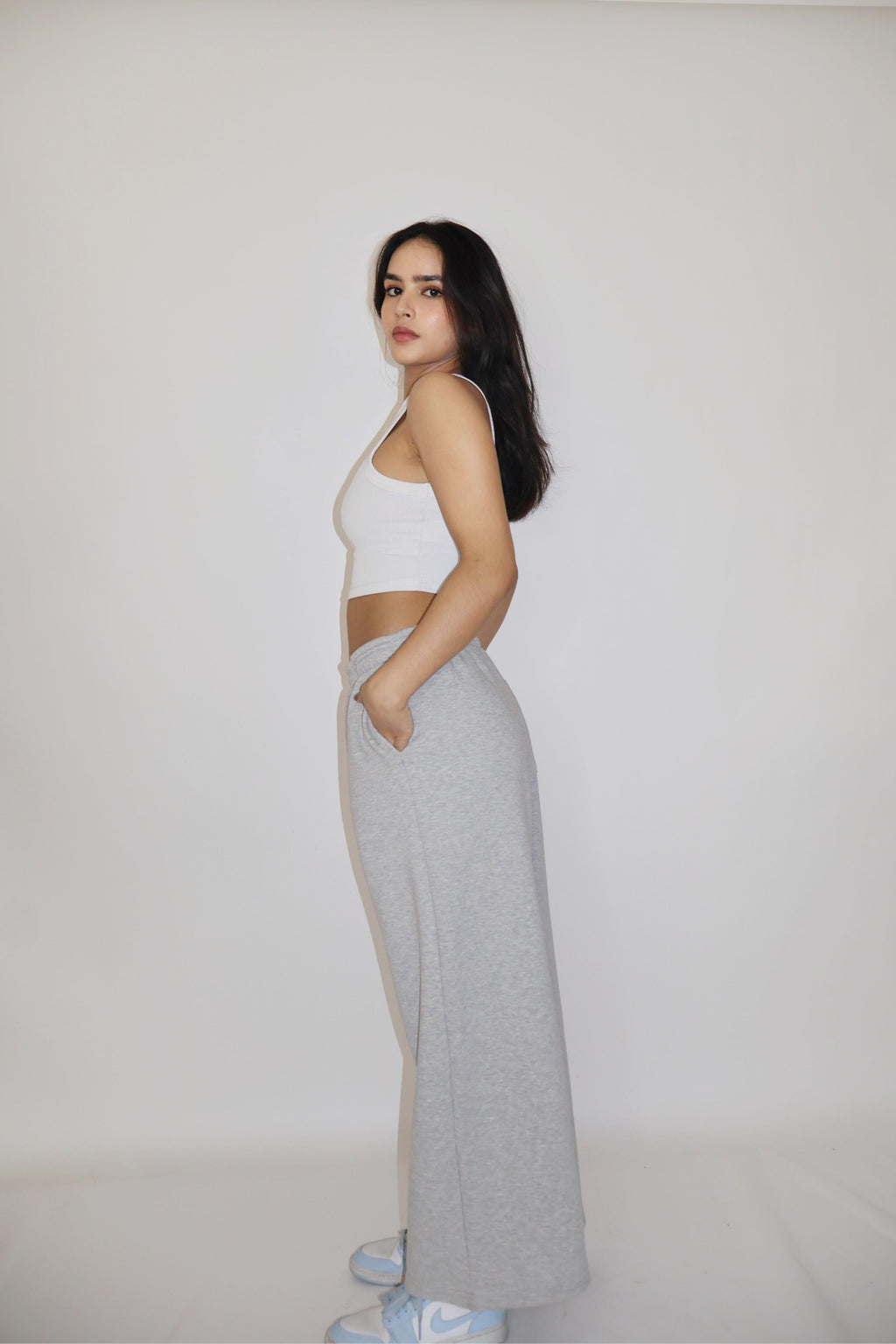 Grey Wide-Legged Fleece Joggers - Everyday Joggers (Slate)
