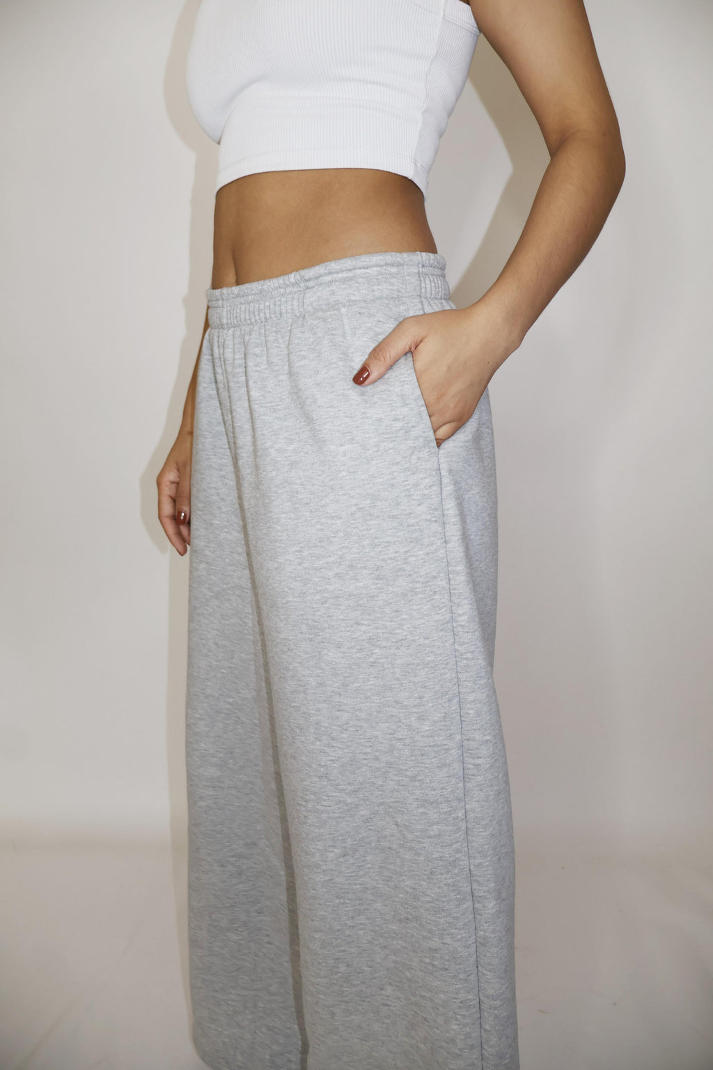Grey Wide-Legged Fleece Joggers - Everyday Joggers (Slate)