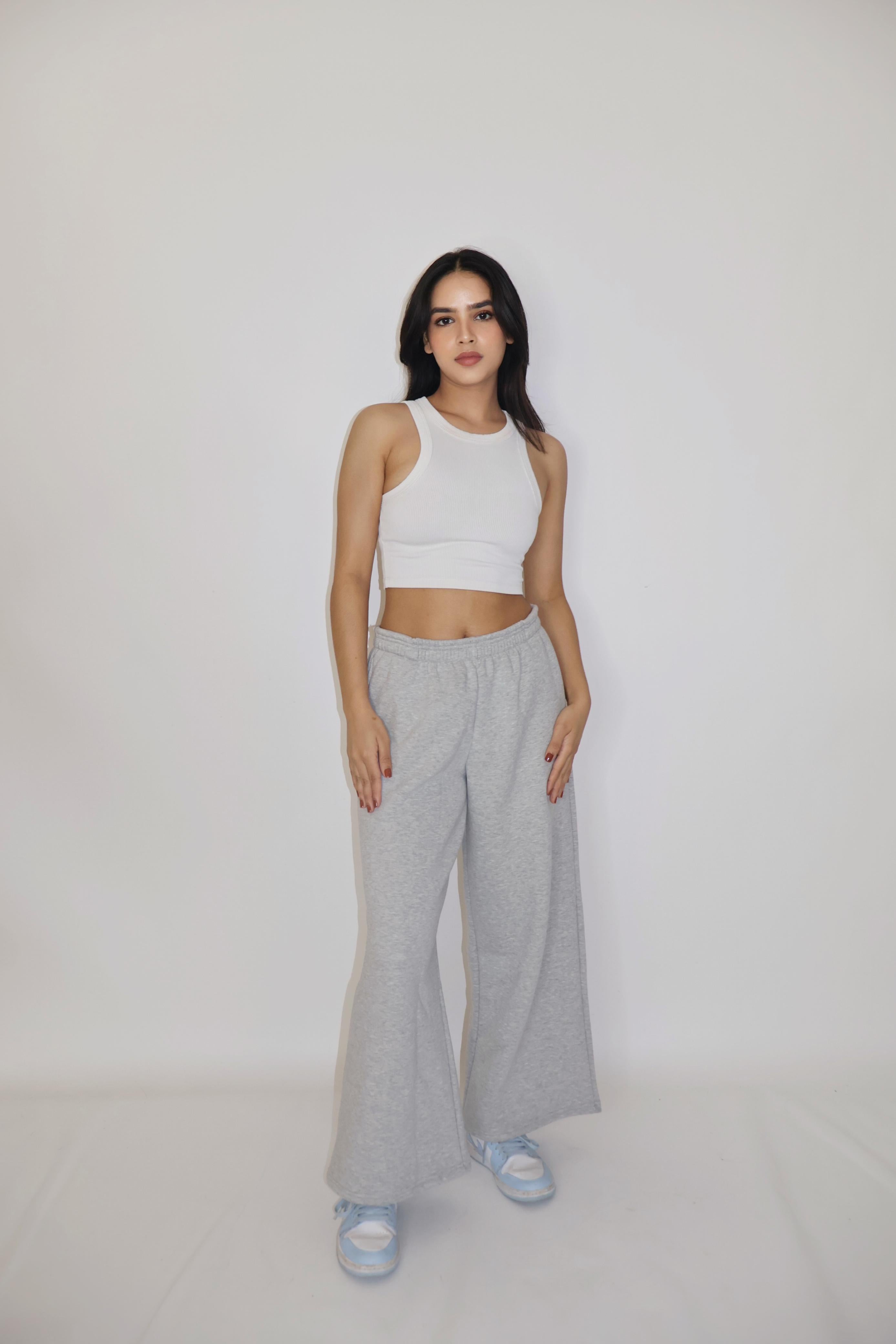 Grey Wide-Legged Fleece Joggers - Everyday Joggers (Slate)