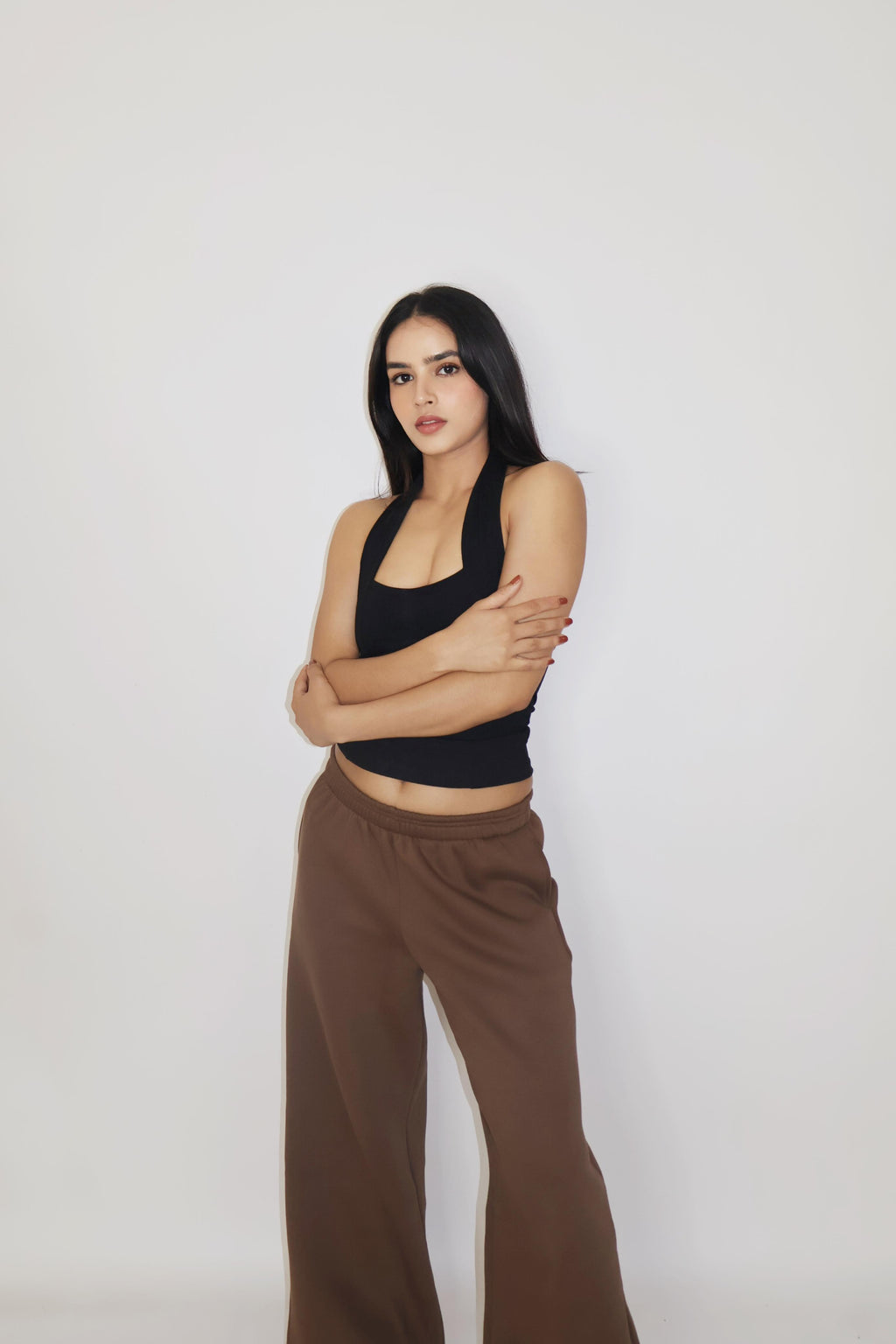 Brown Wide-Legged Fleece Joggers - Everyday Joggers (Coco)