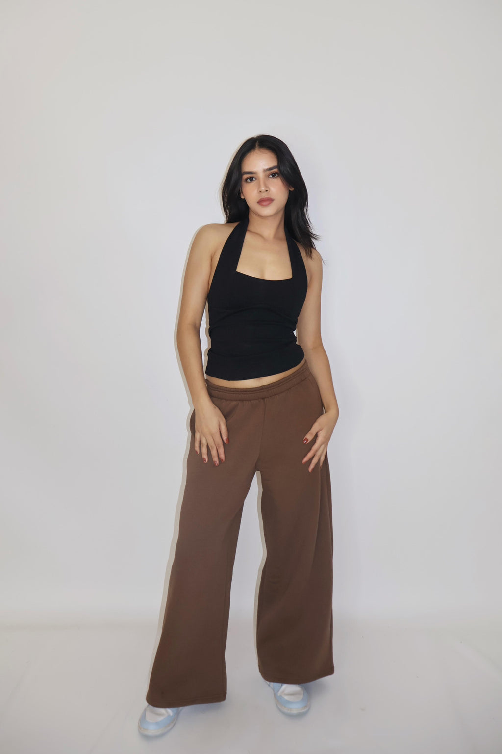 Brown Wide-Legged Fleece Joggers - Everyday Joggers (Coco)
