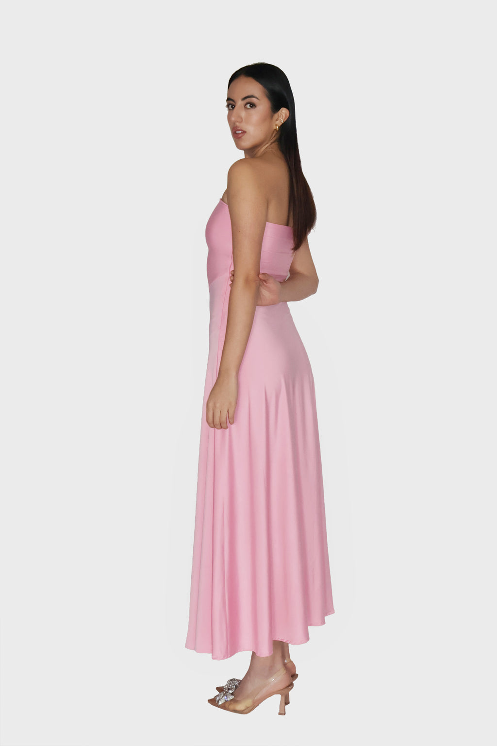 Aastha in Pink Flare Tube Dress - Flow Dress (Flamingo)