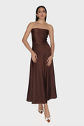 Brown Flare Tube Dress - Flow Dress (Coco)