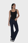 Black Ruched Tank Top - Quill Top (Onyx)