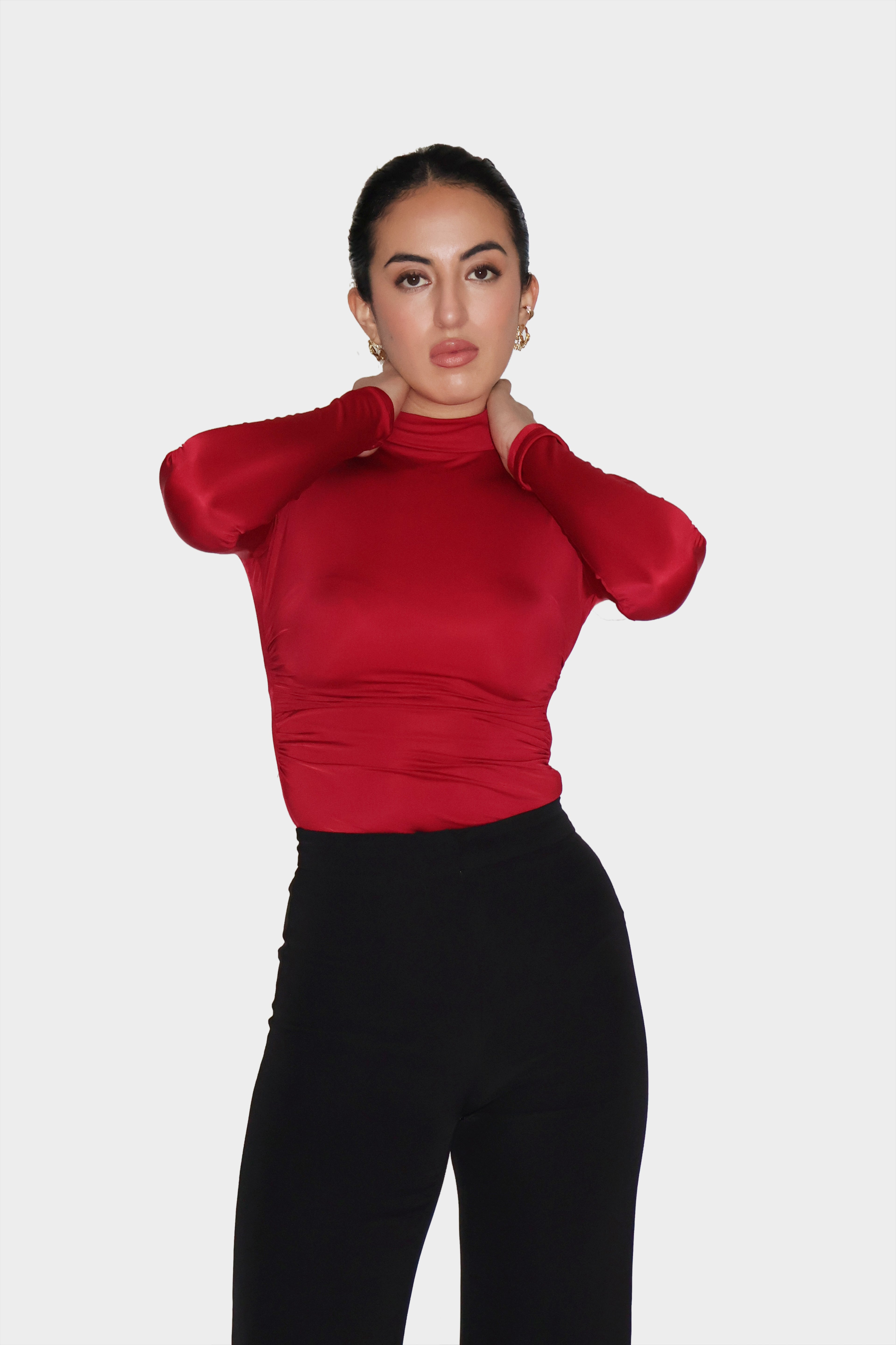 Red Turtleneck Bodysuit - Birch Bodysuit (Cherry)
