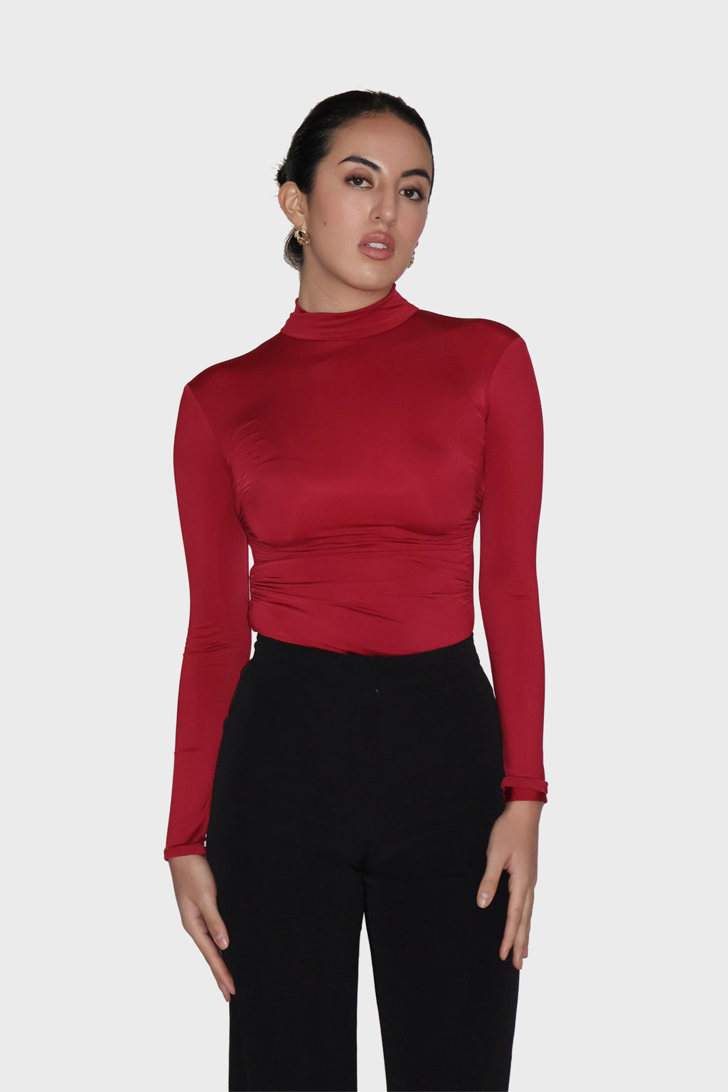 Red Turtleneck Bodysuit - Birch Bodysuit (Cherry)