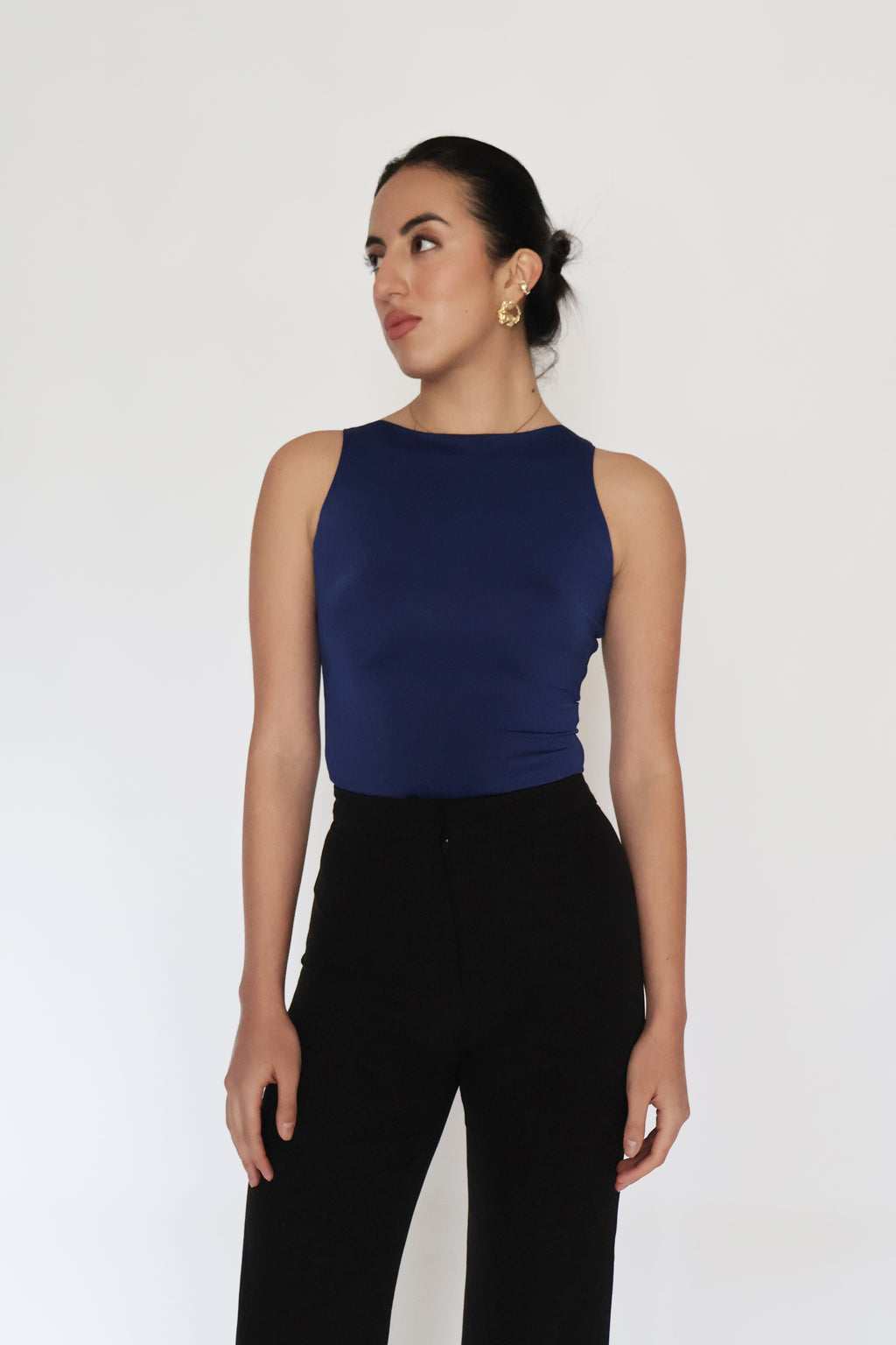 Blue Boat Neck Bodysuit - Fern Bodysuit (Navy)