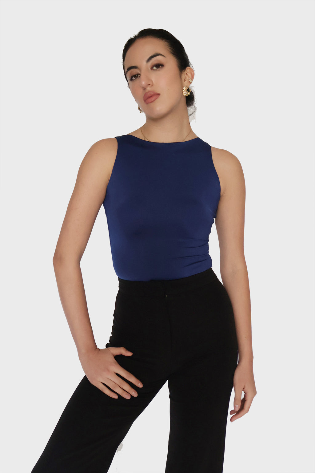 Blue Boat Neck Bodysuit - Fern Bodysuit (Navy)