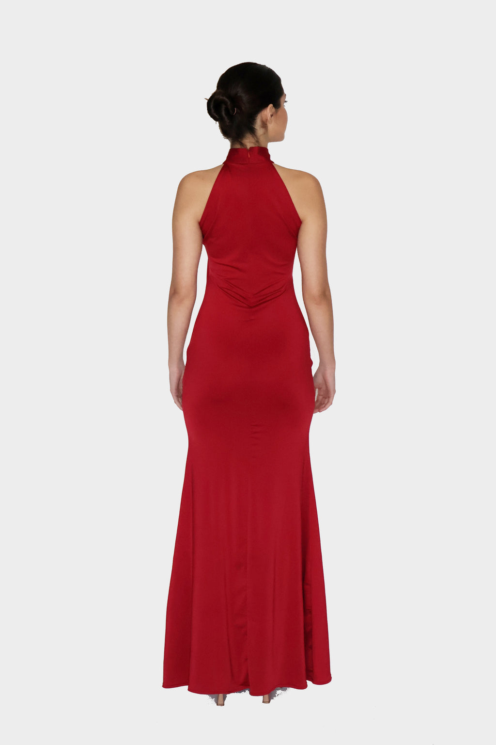 Sanjeevani in Red Halter Neck Maxi Dress - Ether Dress (Cherry)
