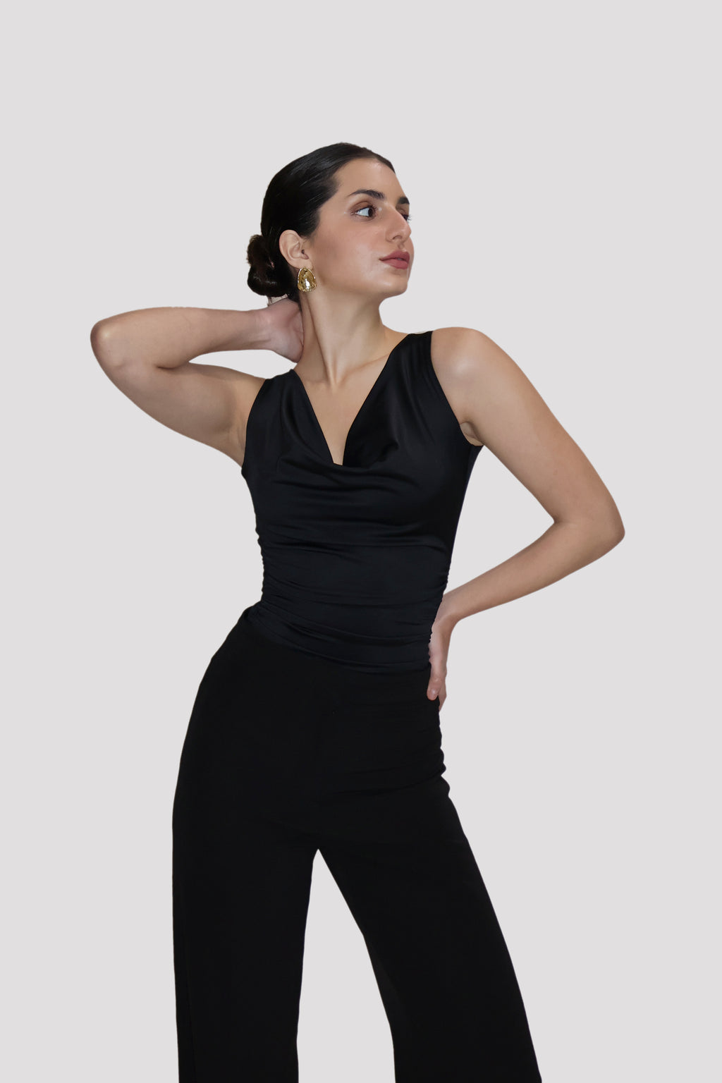 Black Cowl Neck Bodysuit - Prism Bodysuit (Onyx)