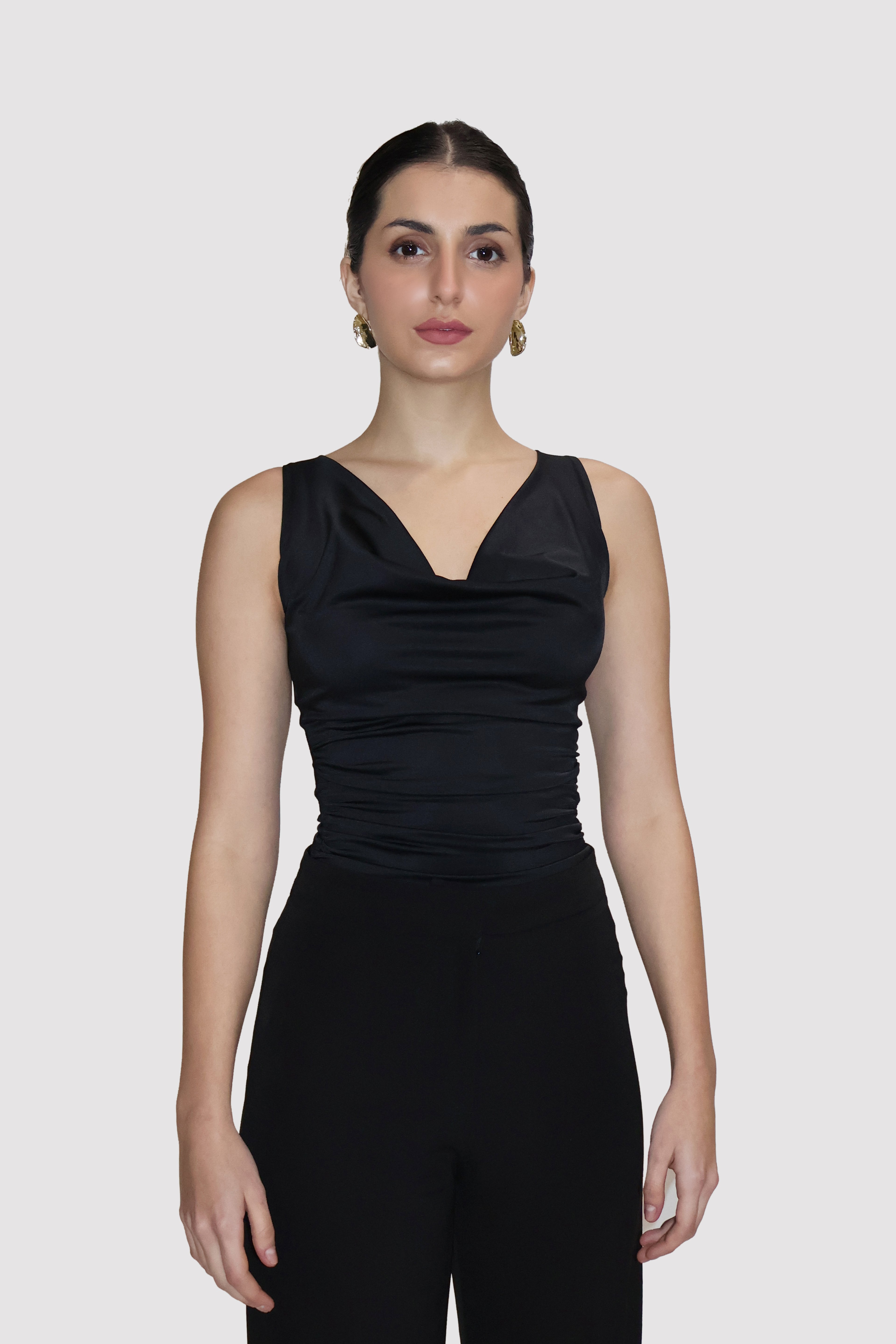 Black Cowl Neck Bodysuit - Prism Bodysuit (Onyx)