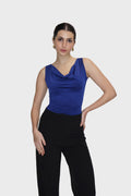 Blue Cowl Neck Bodysuit - Prism Bodysuit (Navy)