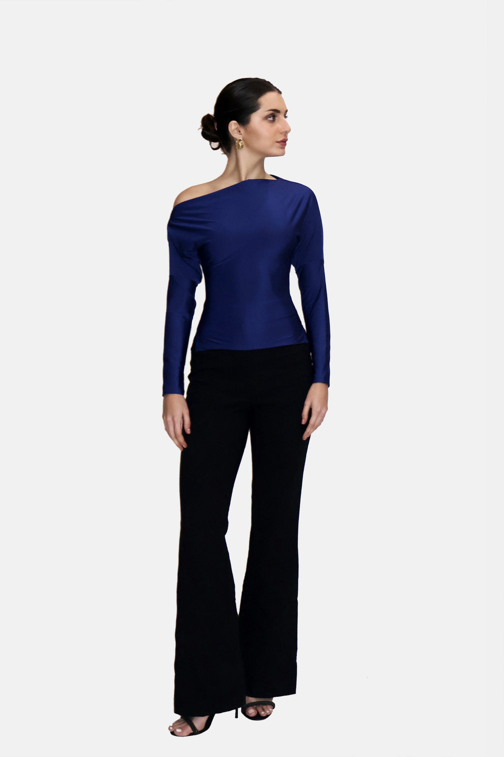 Blue One-Shoulder Full Sleeve Top - Oak Top (Navy)