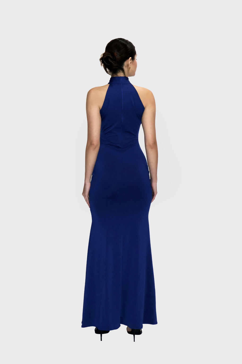 Parnika Tomar in Blue Long Halter Neck Maxi Dress - Ether Dress (Navy)