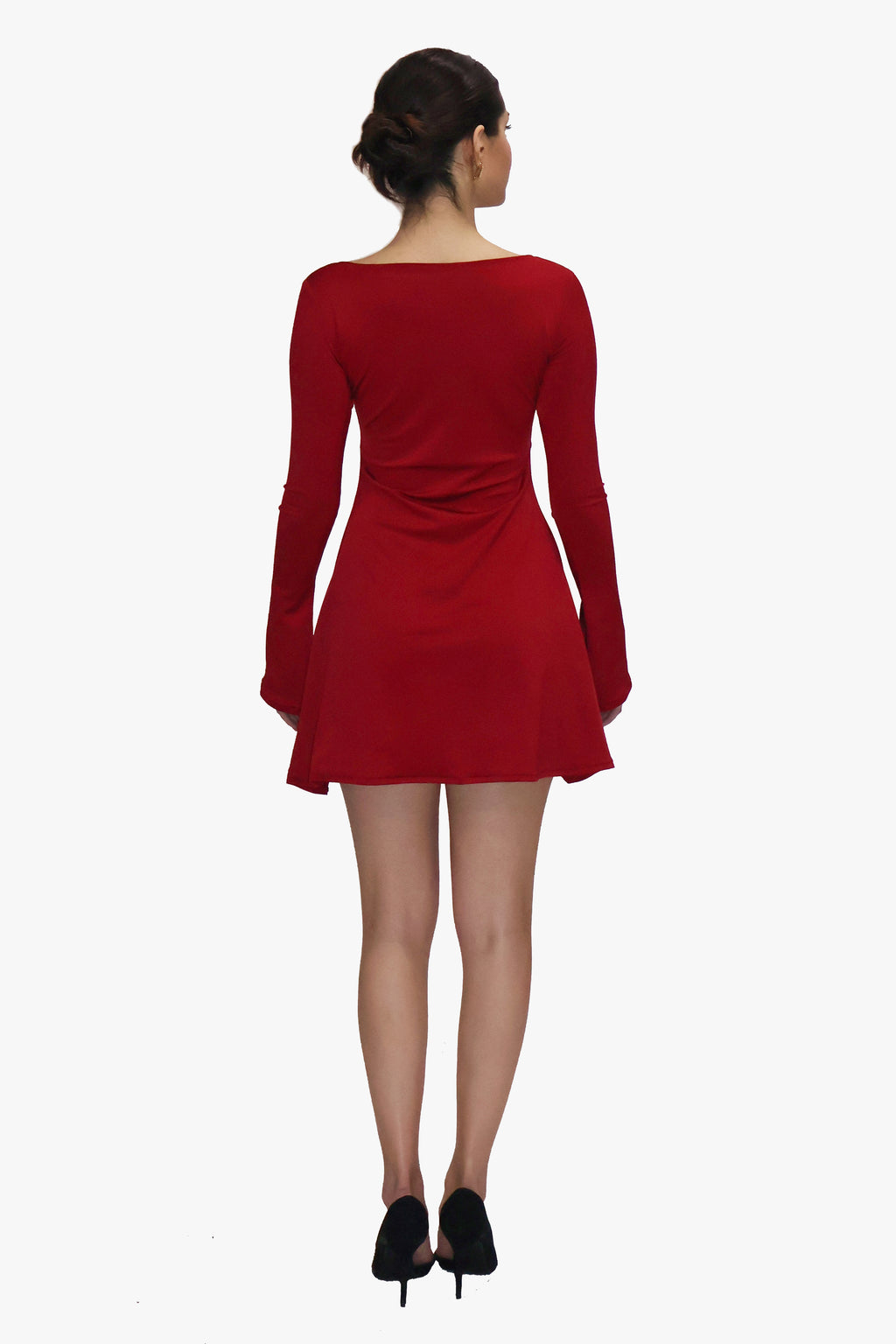 Red Short Flare Dress - Blair Dress (Cherry)