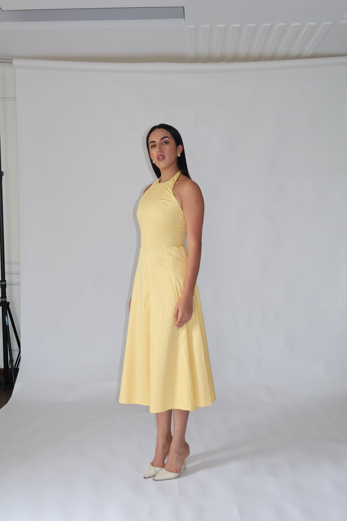 Butter Yellow Halter Neck Dress – LILY