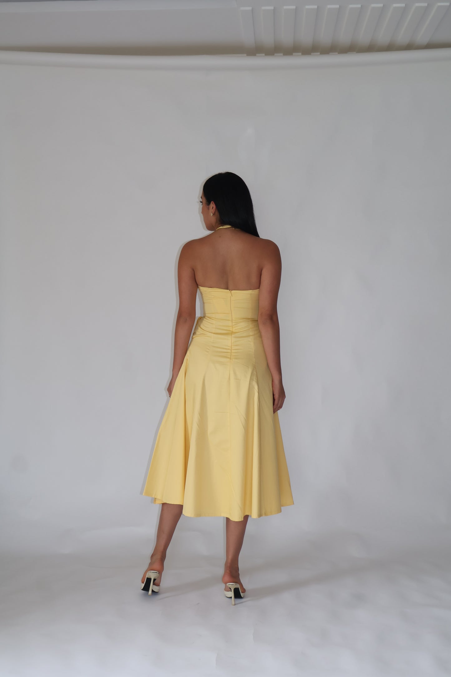 Butter Yellow Halter Neck Dress – LILY