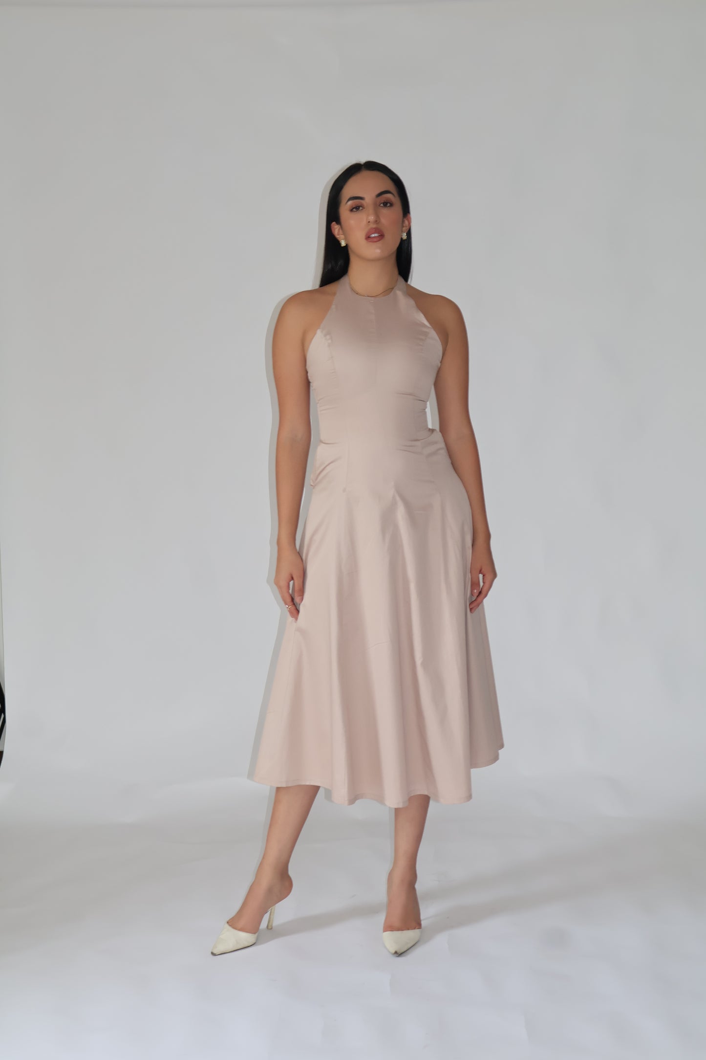 Sand Halter Neck Dress – LILY