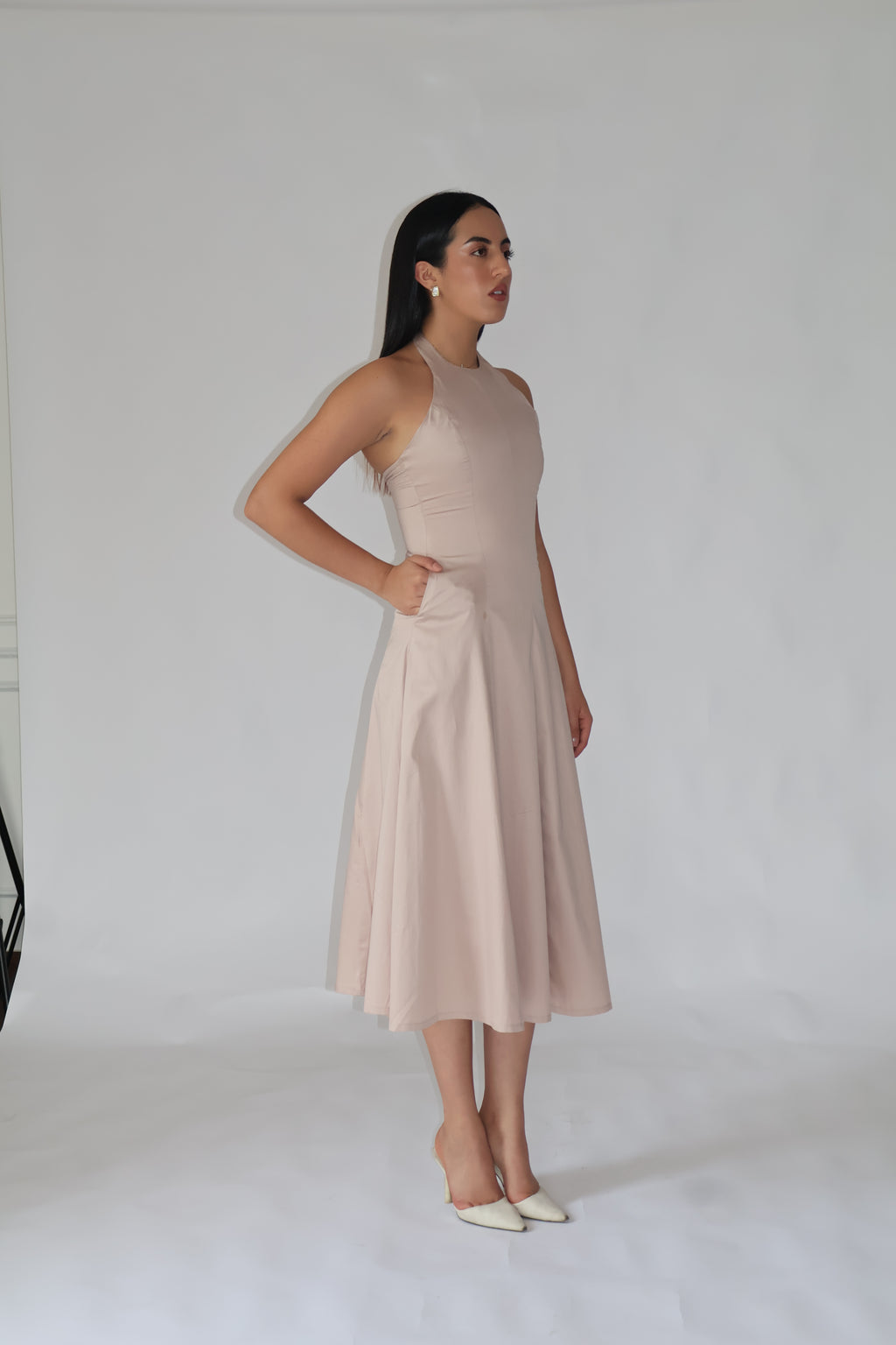 Anshita in lily dress sand