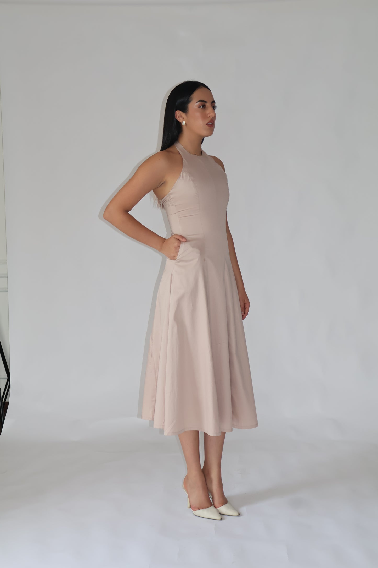 Sand Halter Neck Dress – LILY