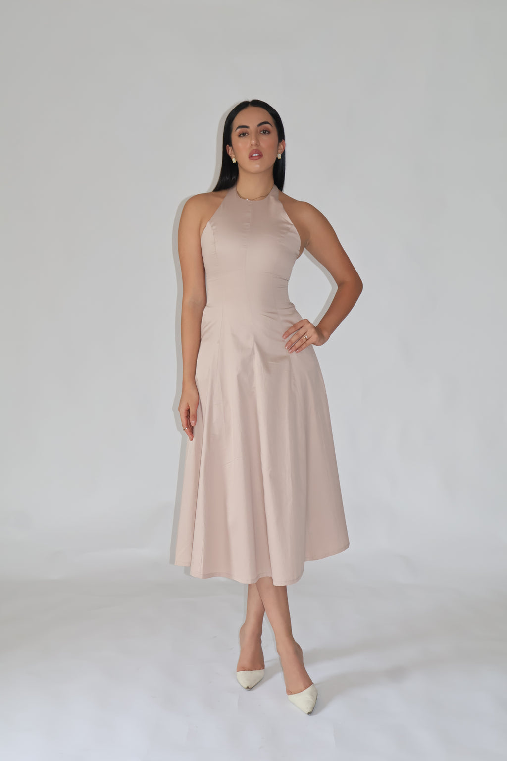 Anshita in lily dress sand