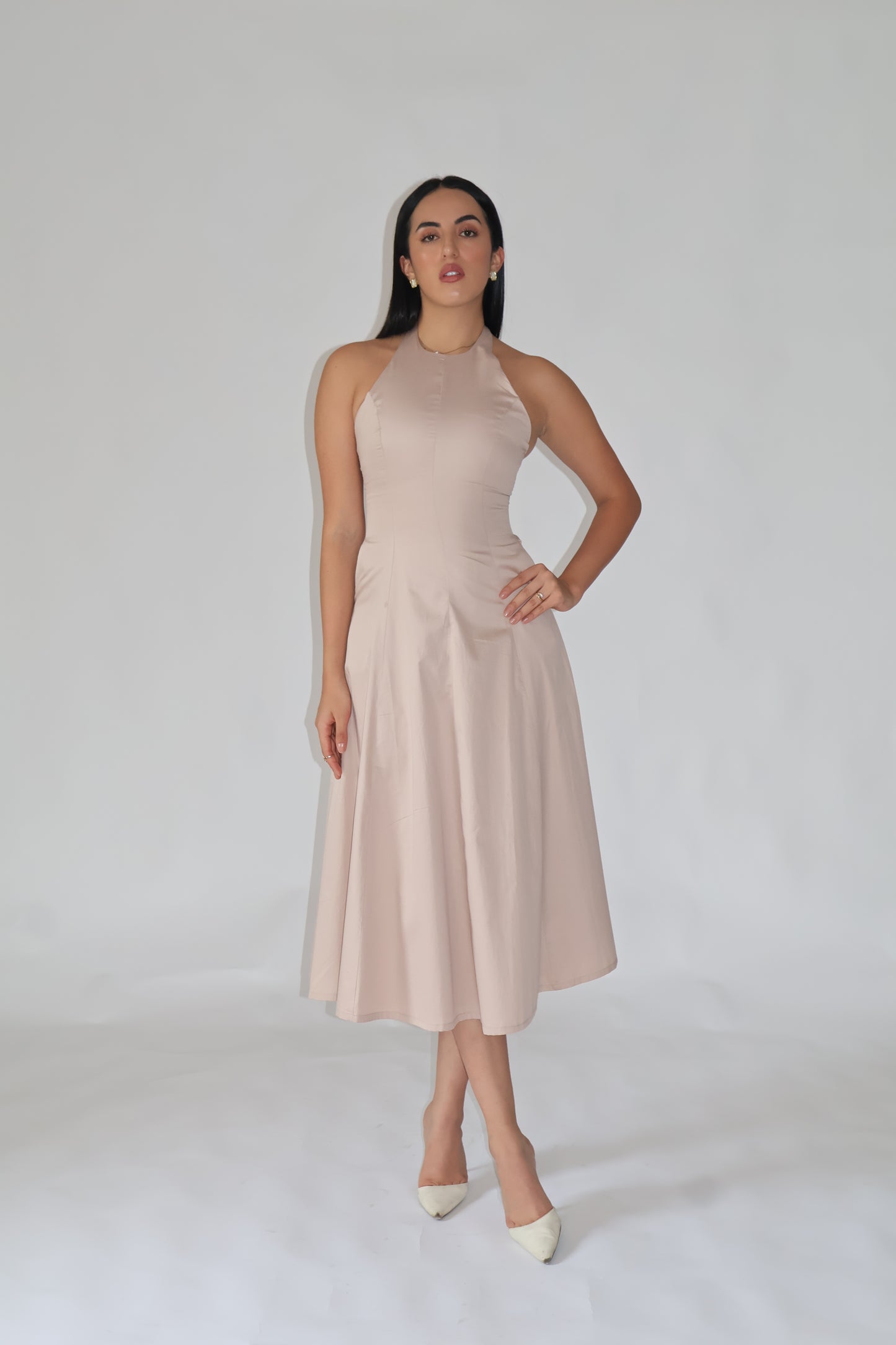 Sand Halter Neck Dress – LILY