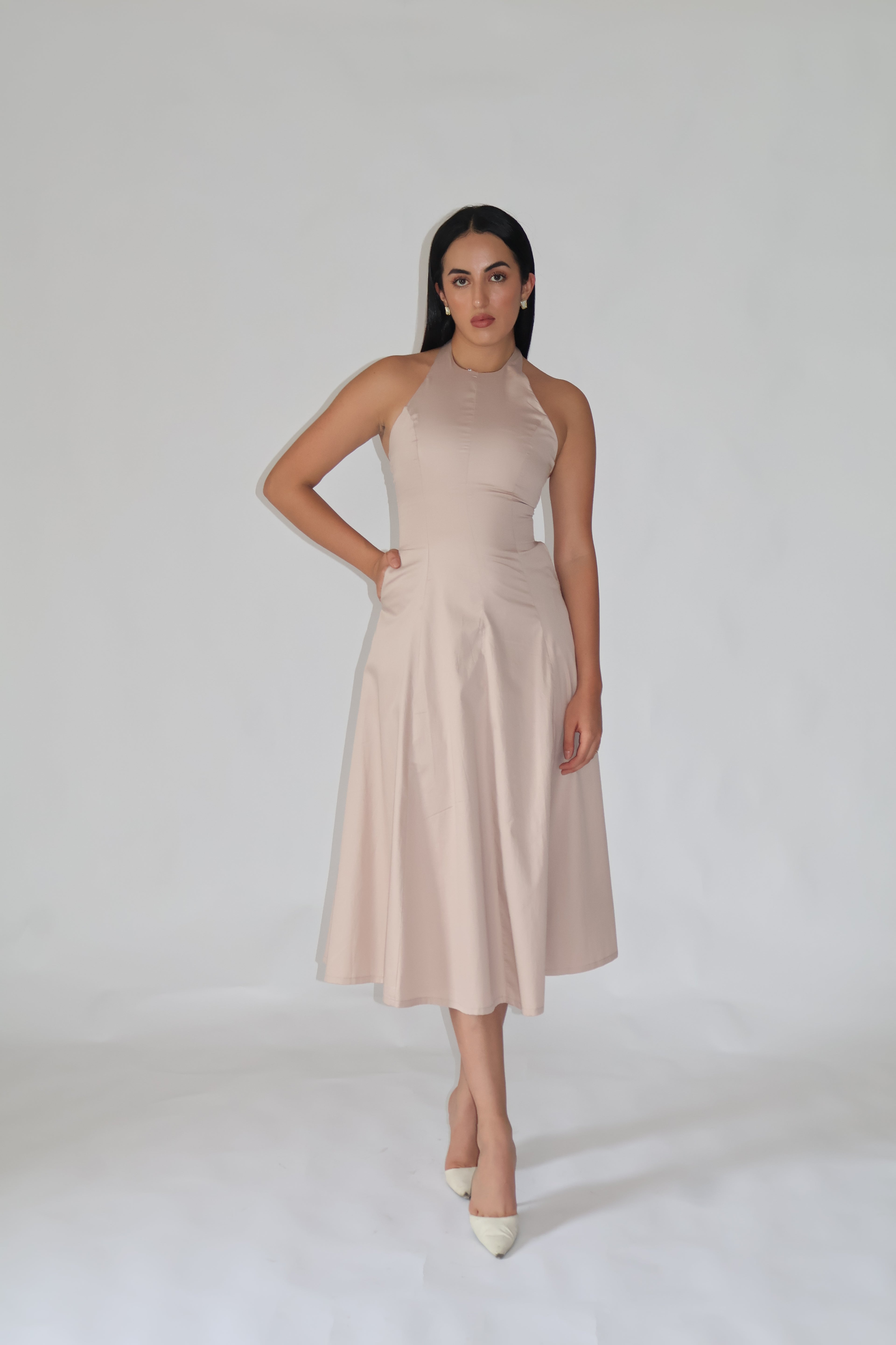 Anshita in lily dress sand