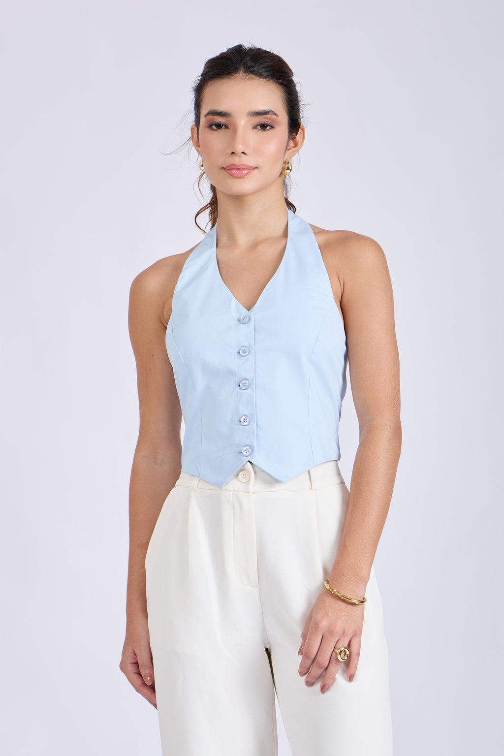Sky Halterneck Waistcoat – ELAN