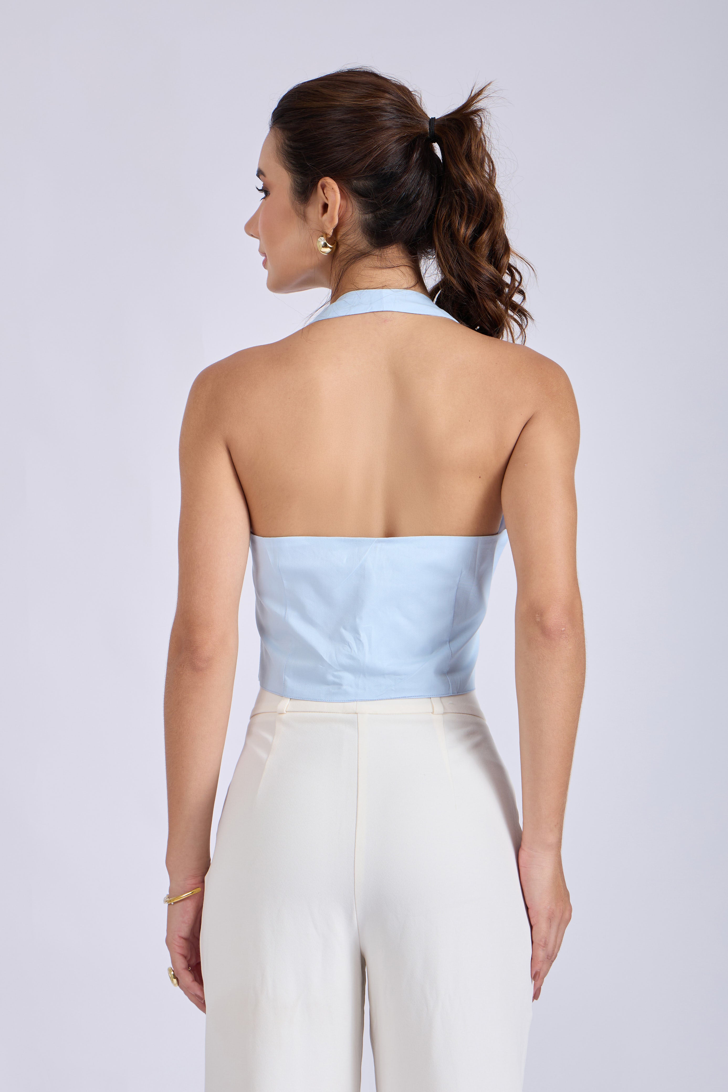 Sky Halterneck Waistcoat – ELAN