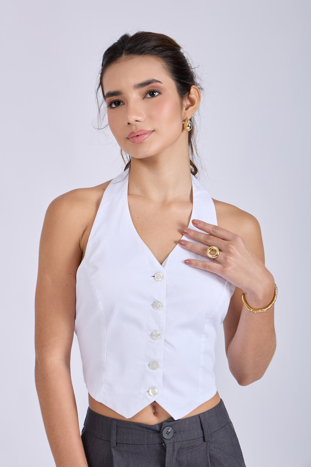 Dove Halterneck Waistcoat – ELAN