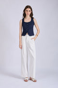Navy Square Neck Waistcoat – ASTER