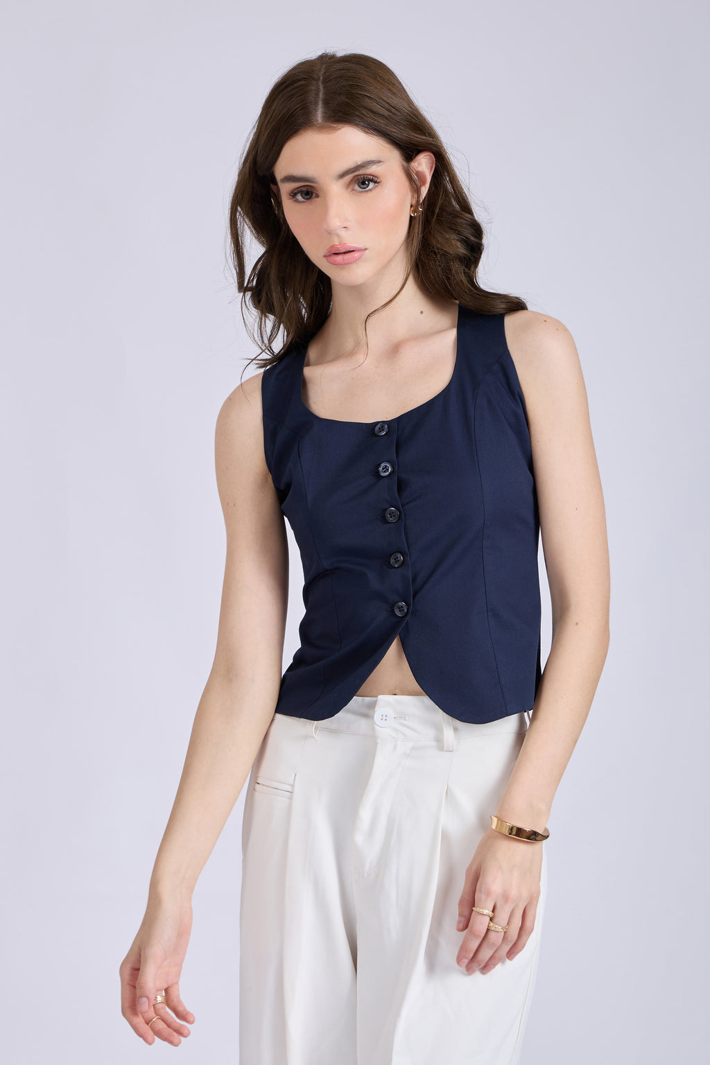 Yukta in aster waistcoat navy