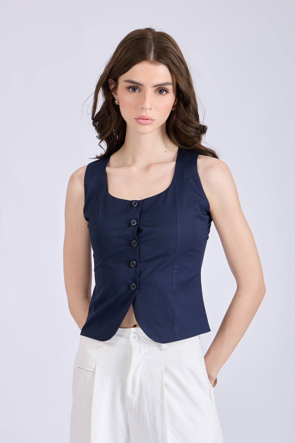 Yukta in aster waistcoat navy